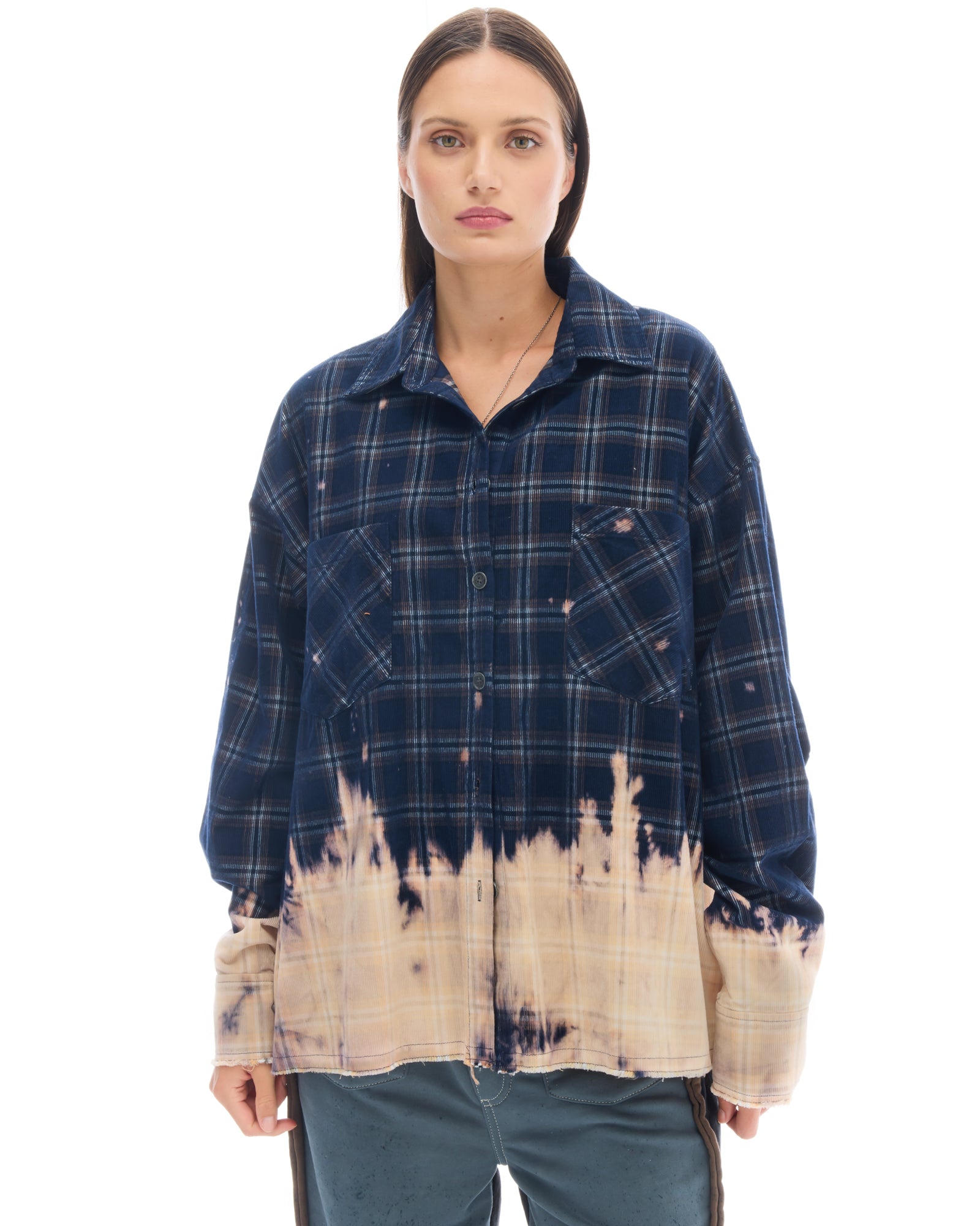 Bleached Check Cord Shirt