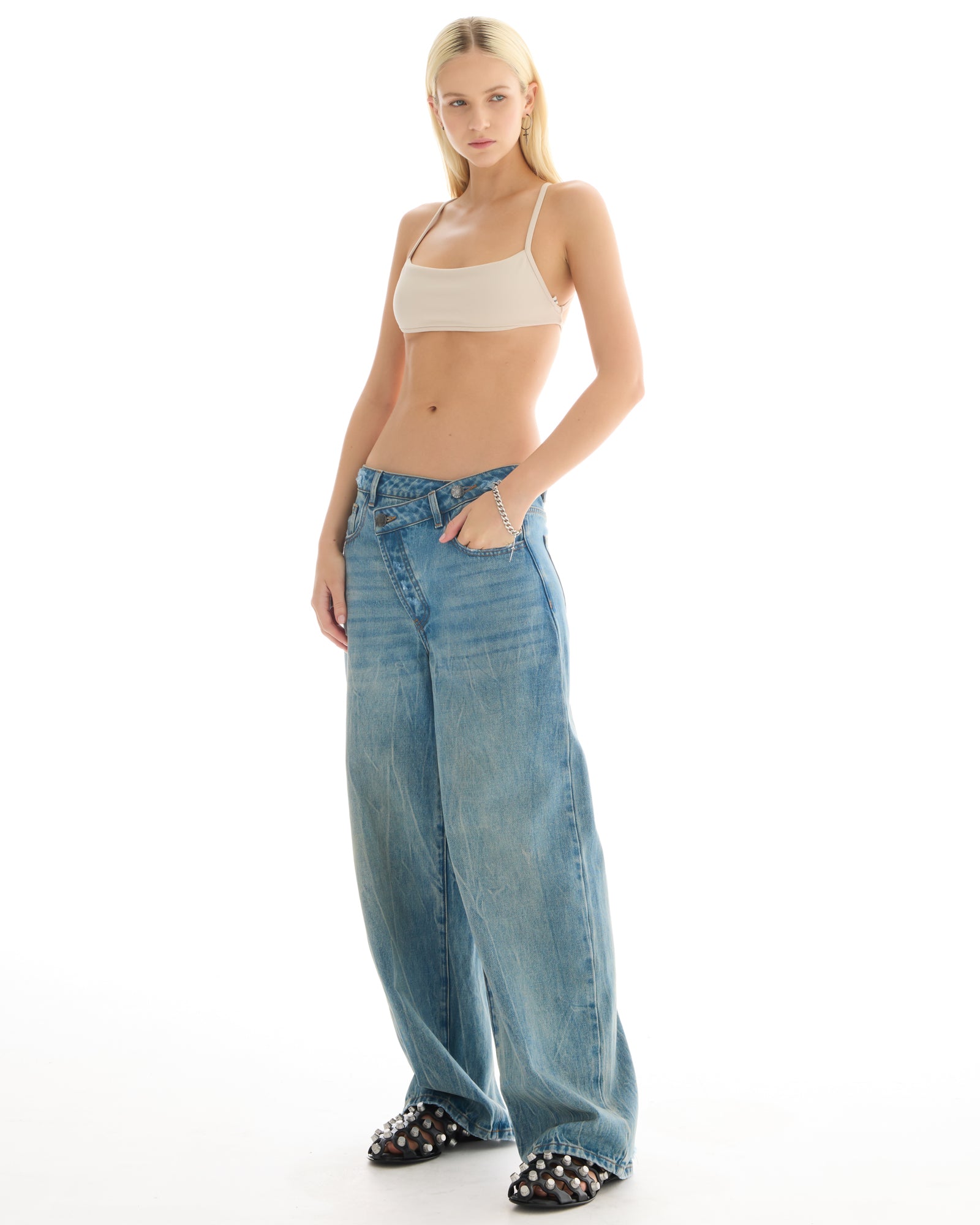 Cross Over Slouch Denim Jeans