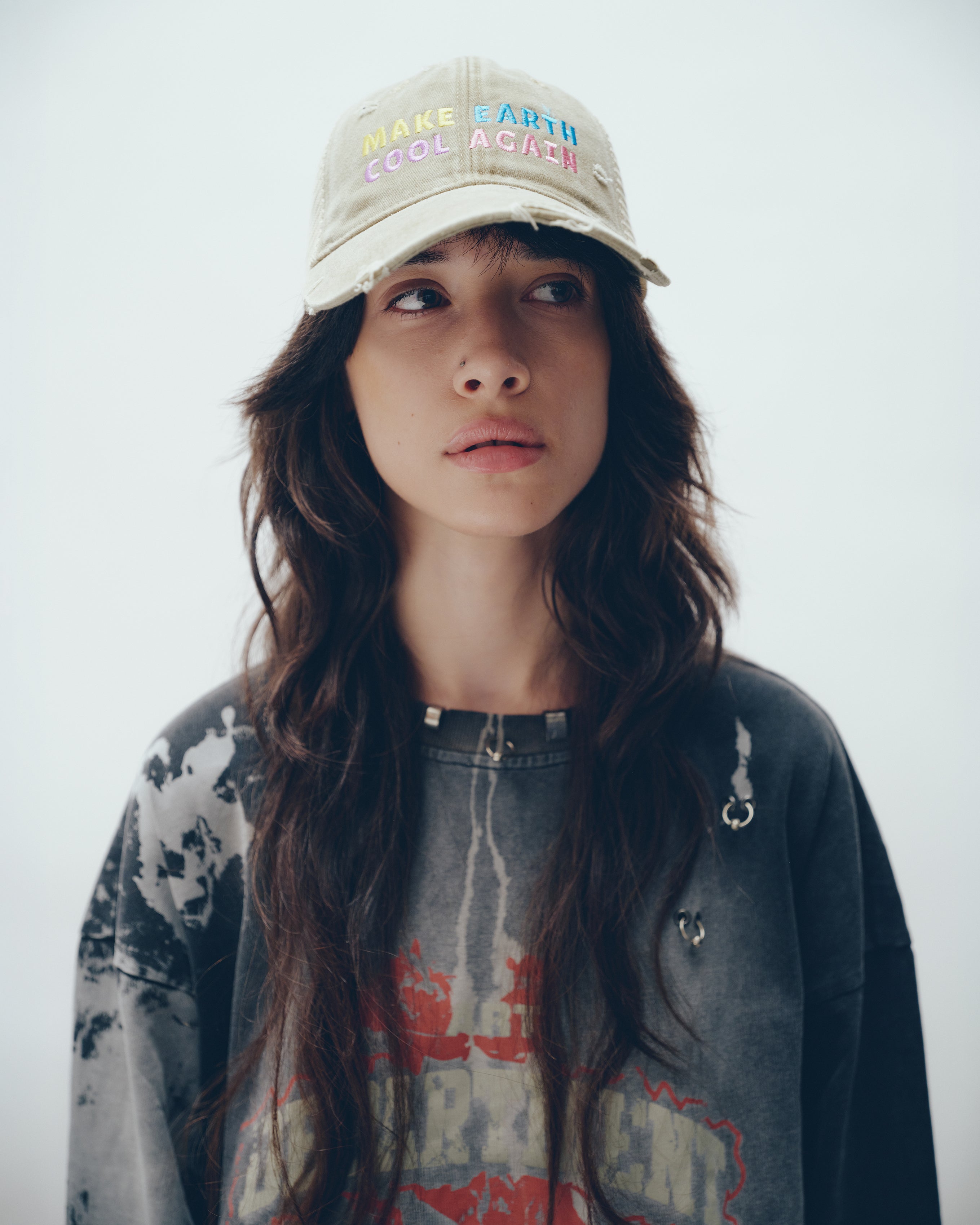 Make Earth Cool Again Destroyed Trucker Cap THE TALES