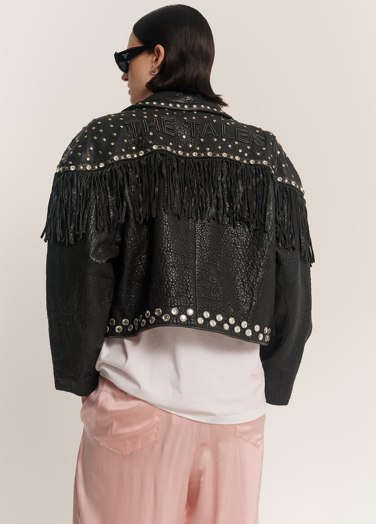 Heaven Sent Me Embellished Fringe Leather Jacket