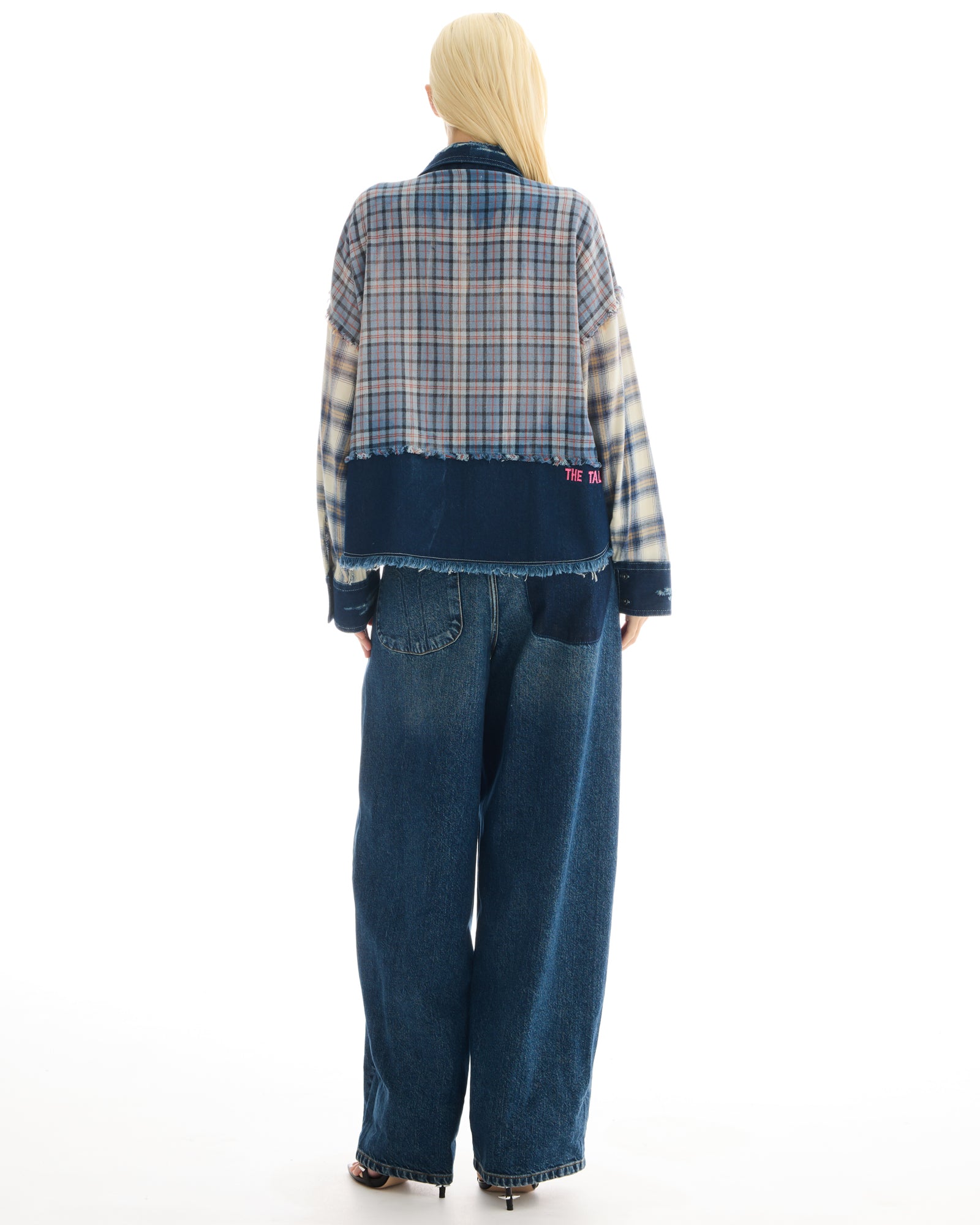 Mixed Flannel And Denim Shirt