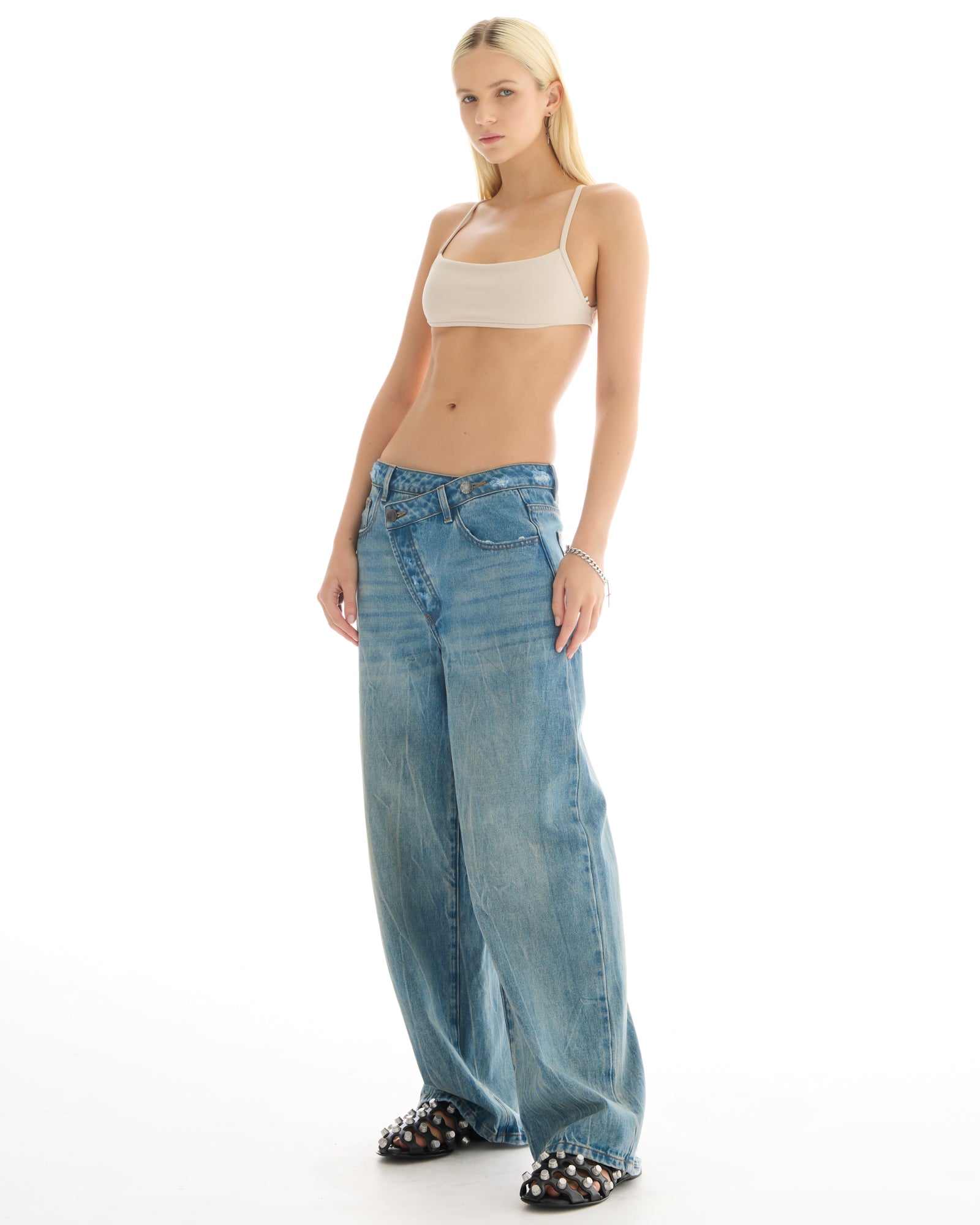 Cross Over Slouch Denim Jeans