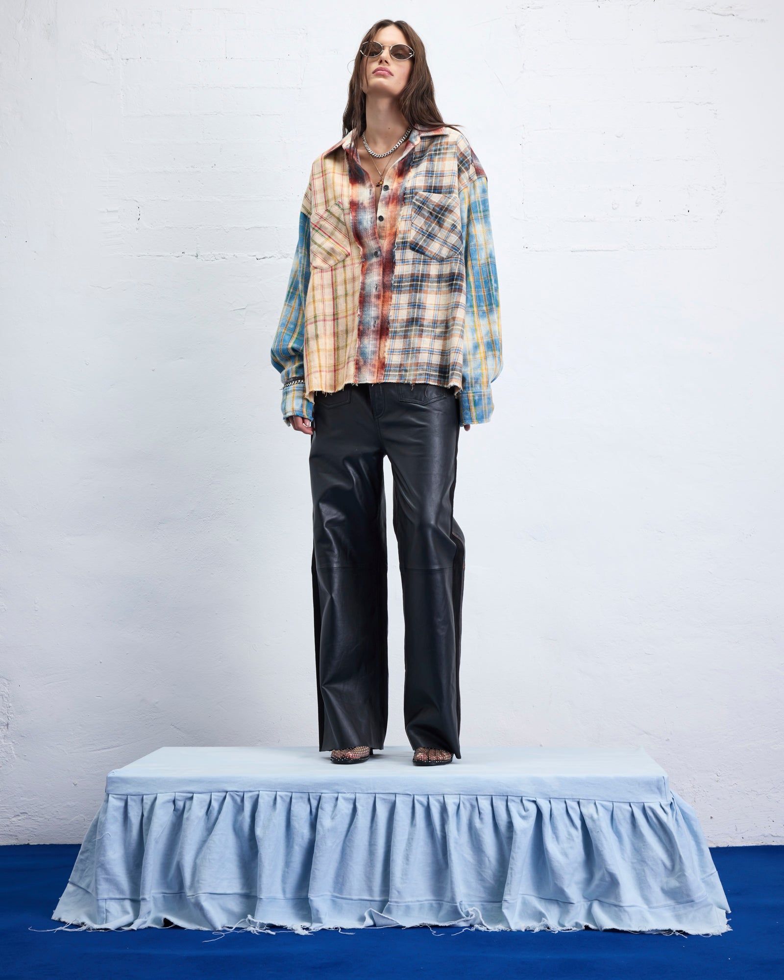 Patchwork Check Flannel Shirt