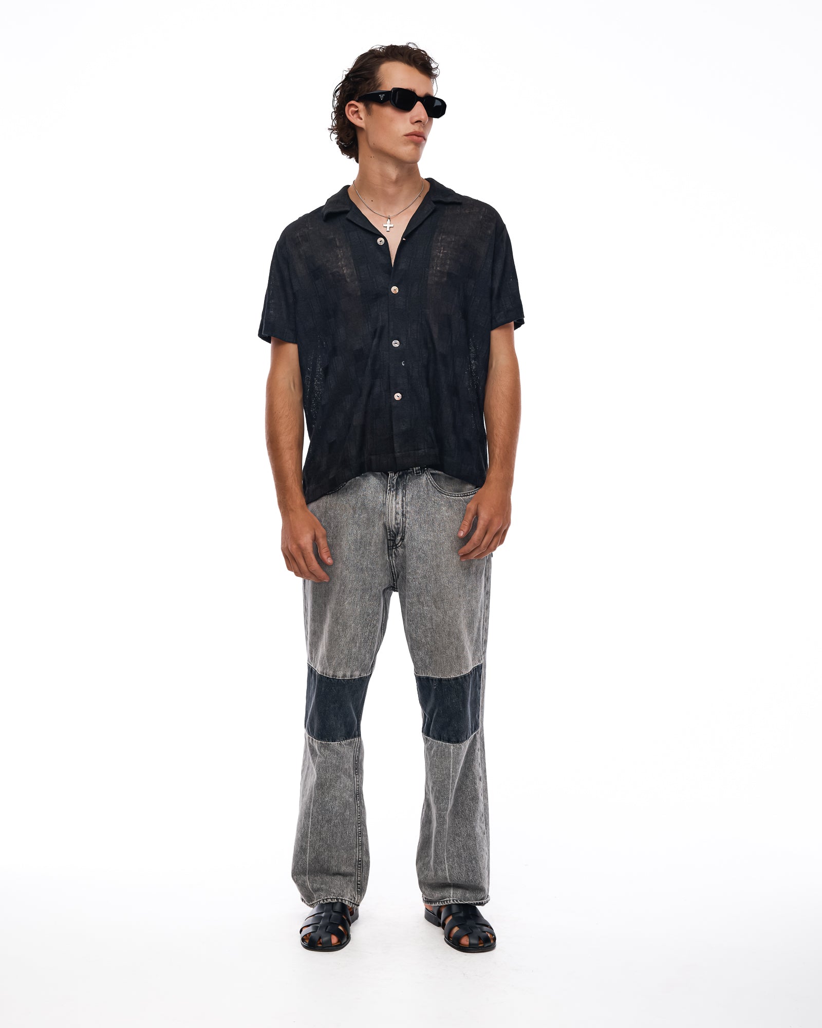 Sicilian Jacquard Knitted Linen Camp Shirt
