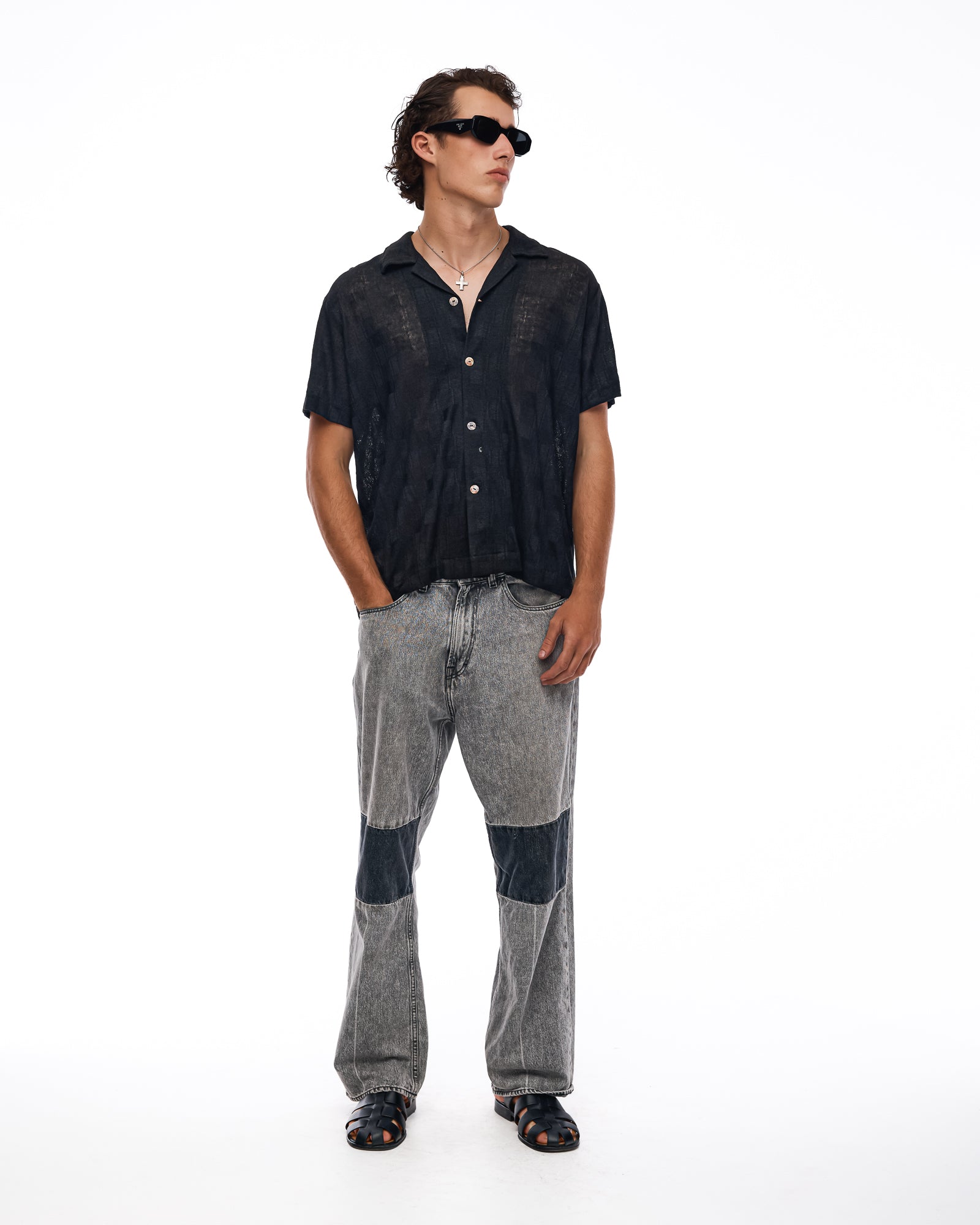 Sicilian Jacquard Knitted Linen Camp Shirt