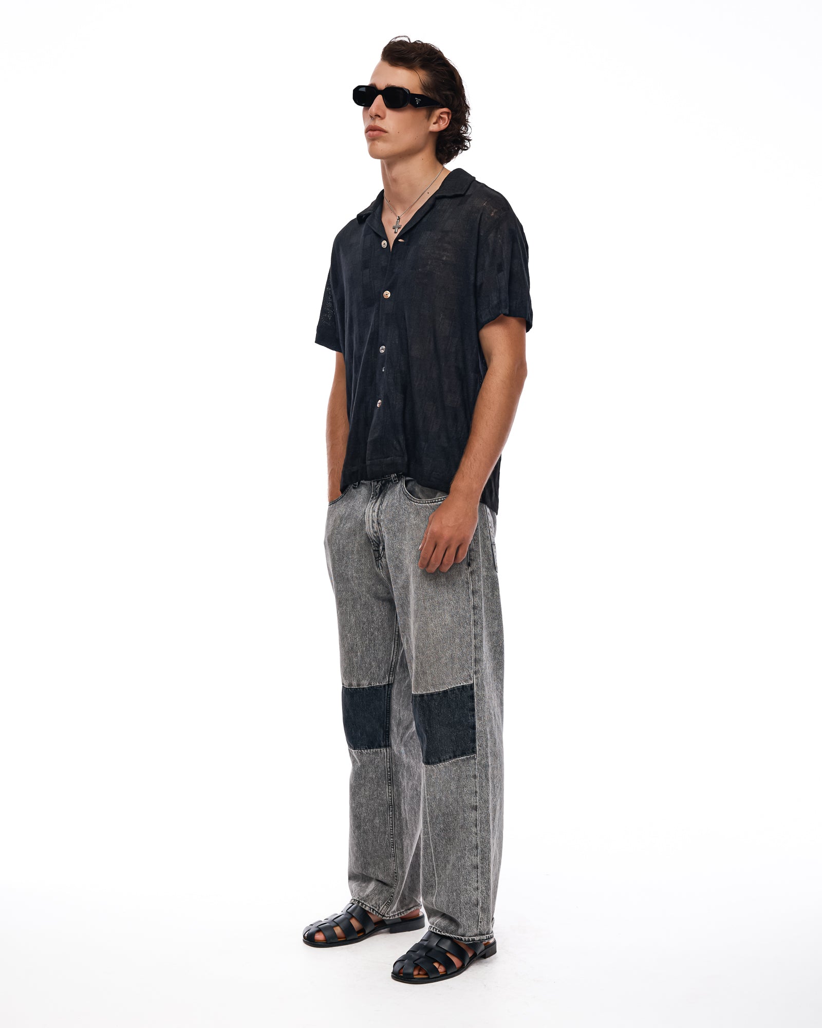 Sicilian Jacquard Knitted Linen Camp Shirt