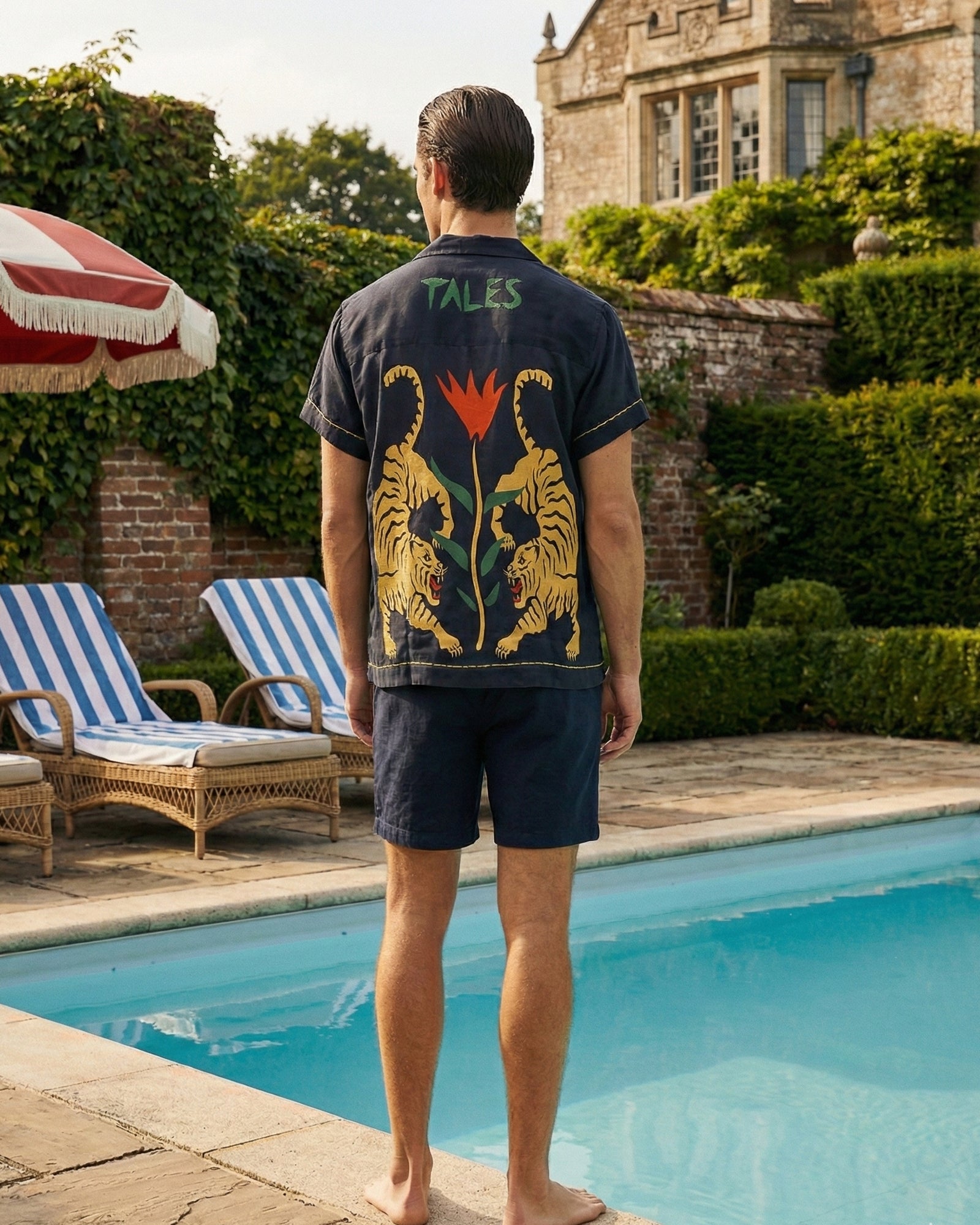 臥虎シルクシャツ