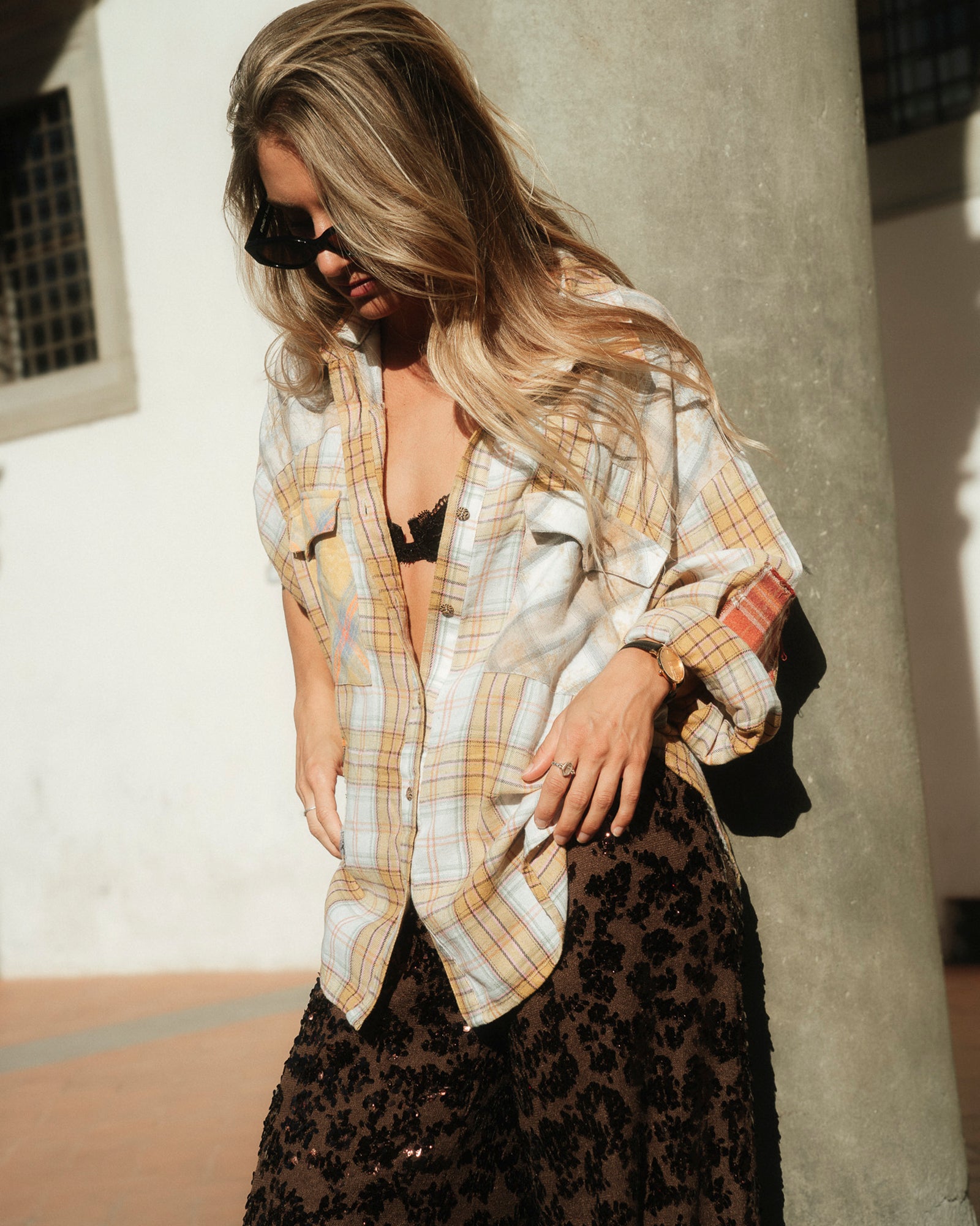 Patched Up Yellow Flannel Western Shirt THE TALES
