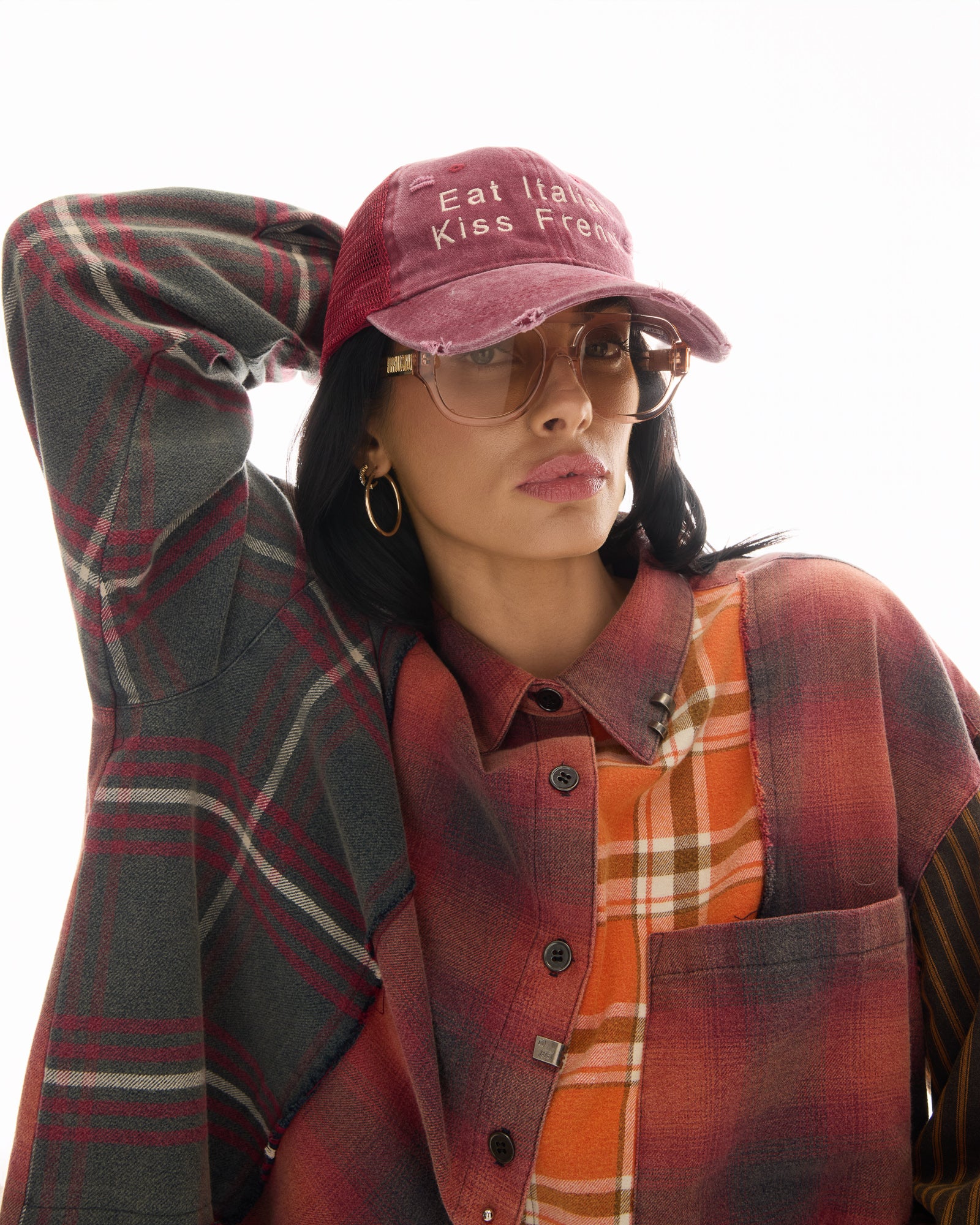 Eat Italian Kiss French Trucker Cap