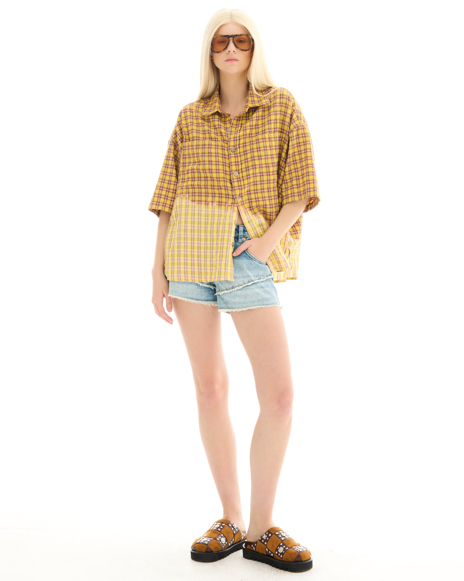 Fear And Loathing Bleached Check Shirt
