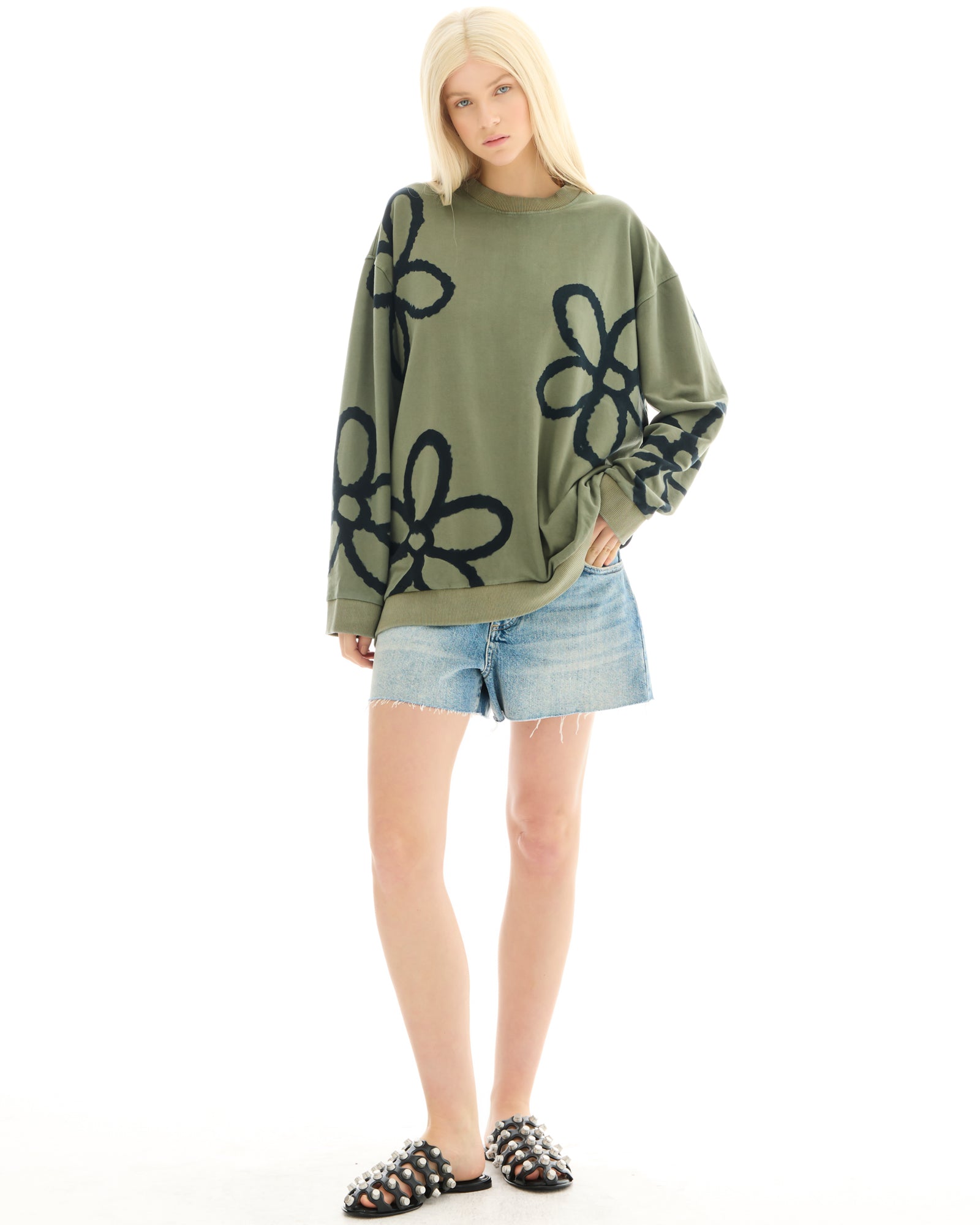 Hand Sprayed Flower Bamboo Sweater