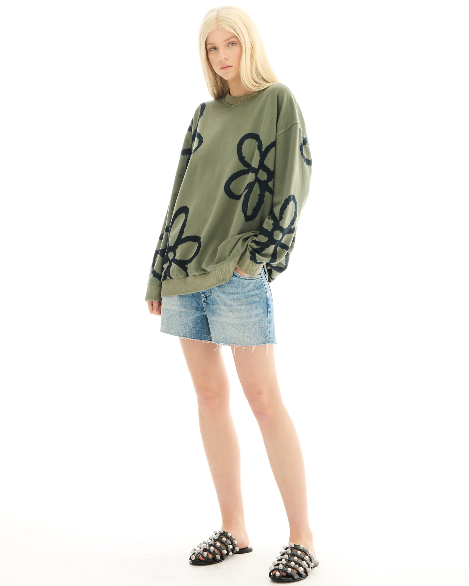 Hand Sprayed Flower Bamboo Sweater