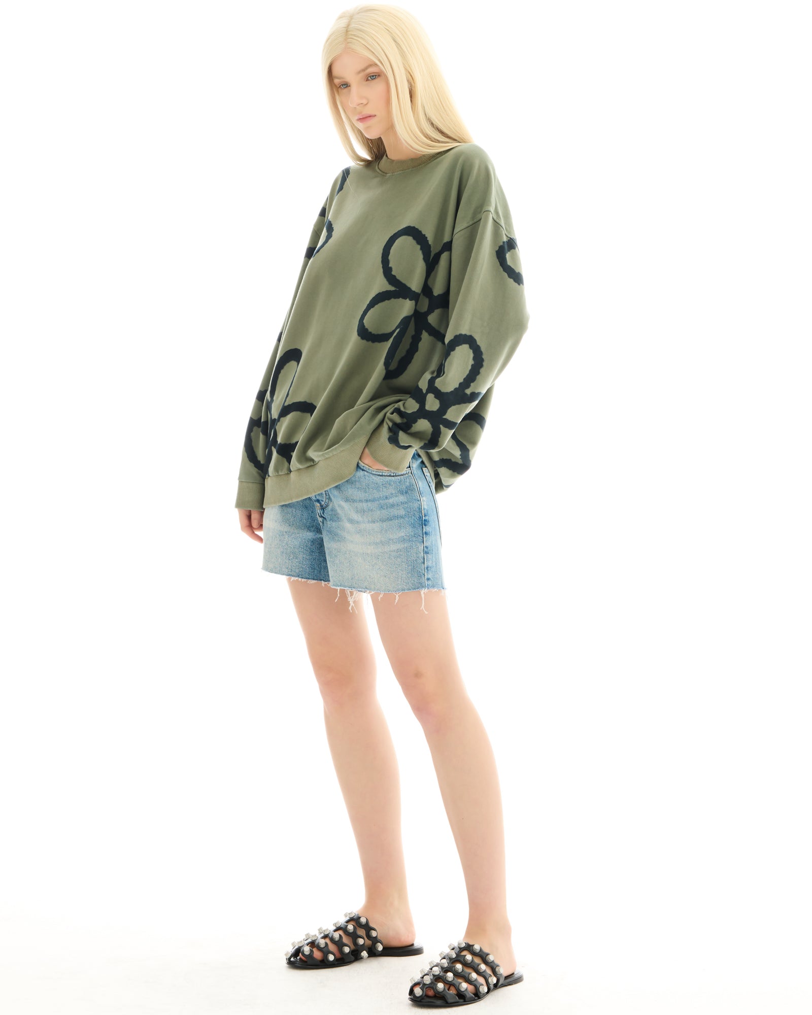 Hand Sprayed Flower Bamboo Sweater