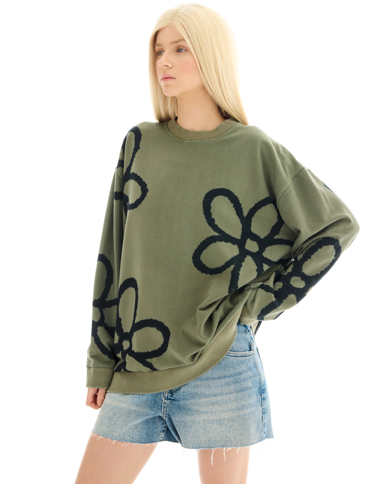 Hand Sprayed Flower Bamboo Sweater