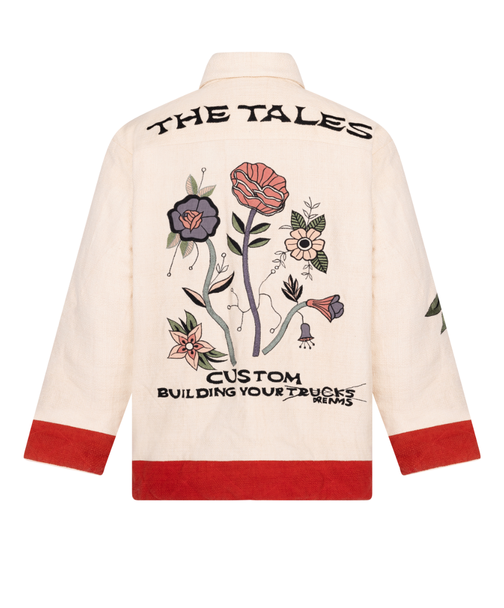 Quilted Floral Appliqué Jacket