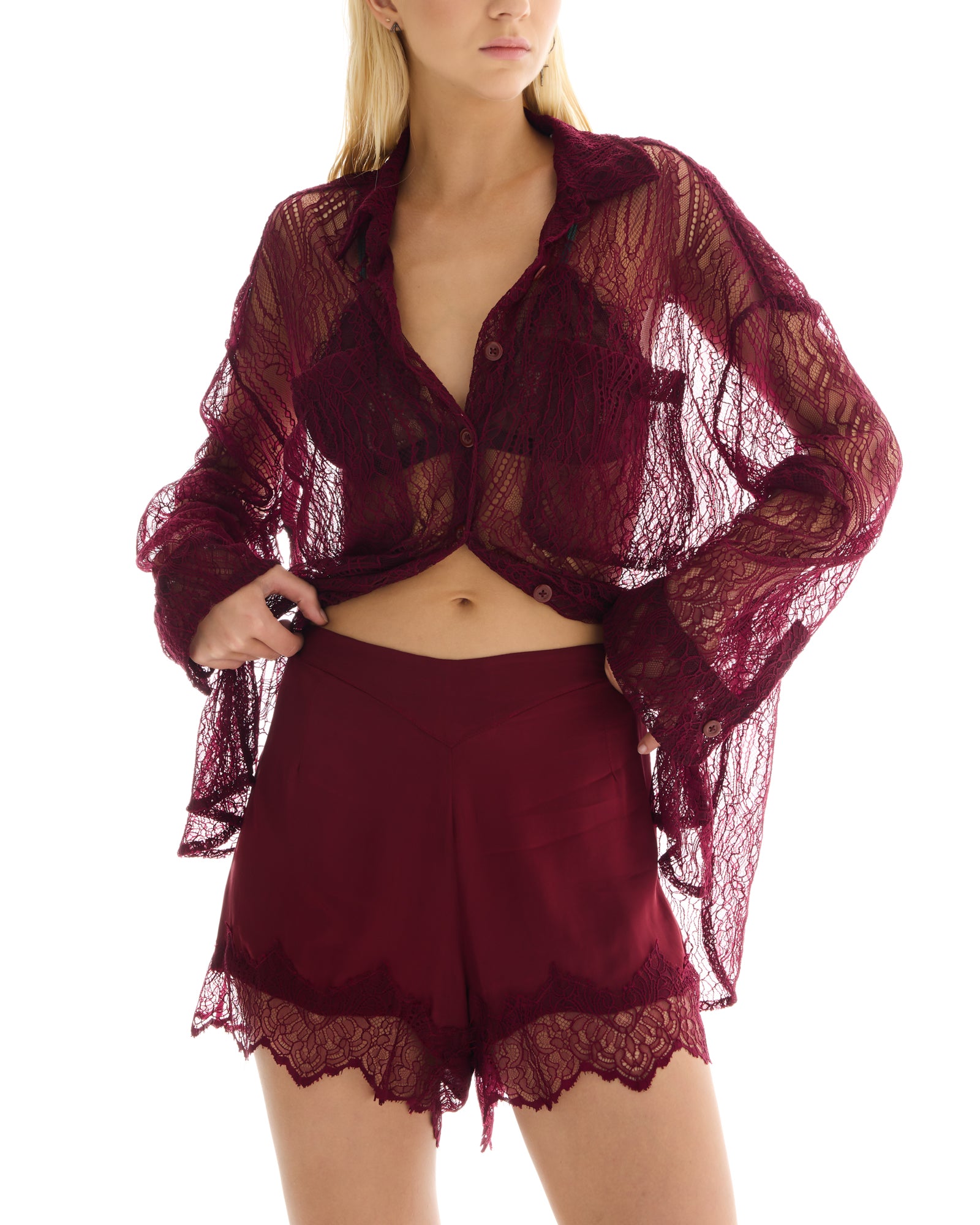 Satin Lace Pixie Shorts