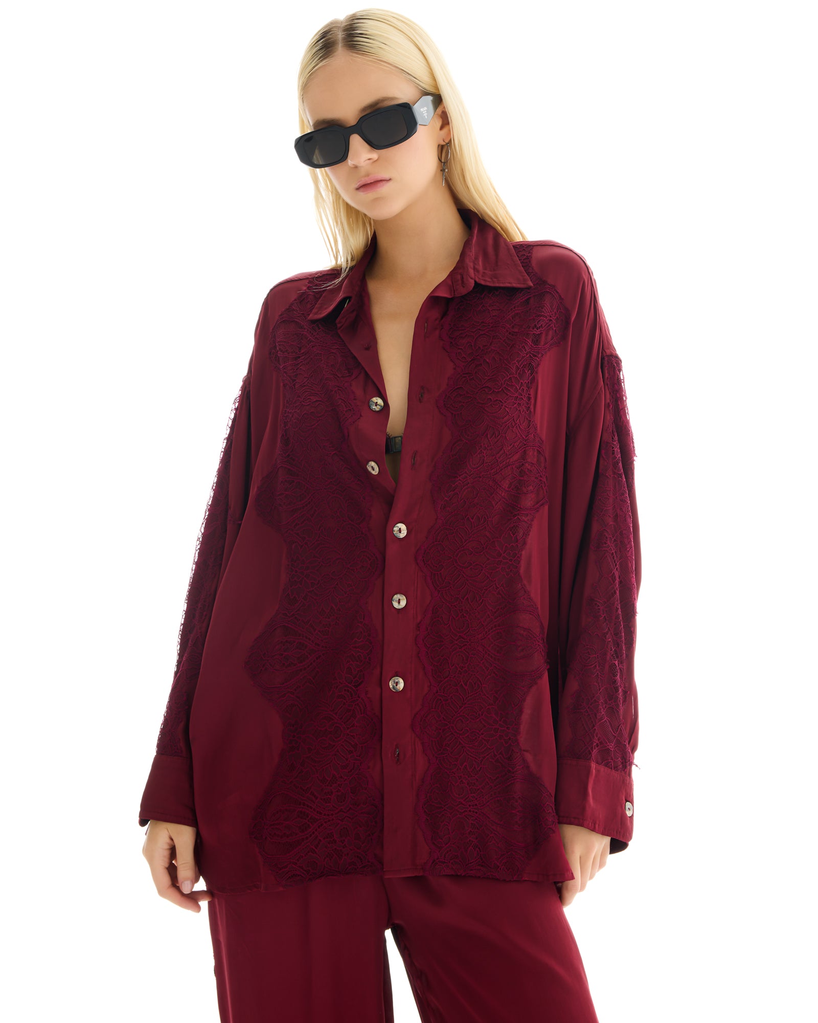 Dixie Satin and Chantilly Lace Shirt