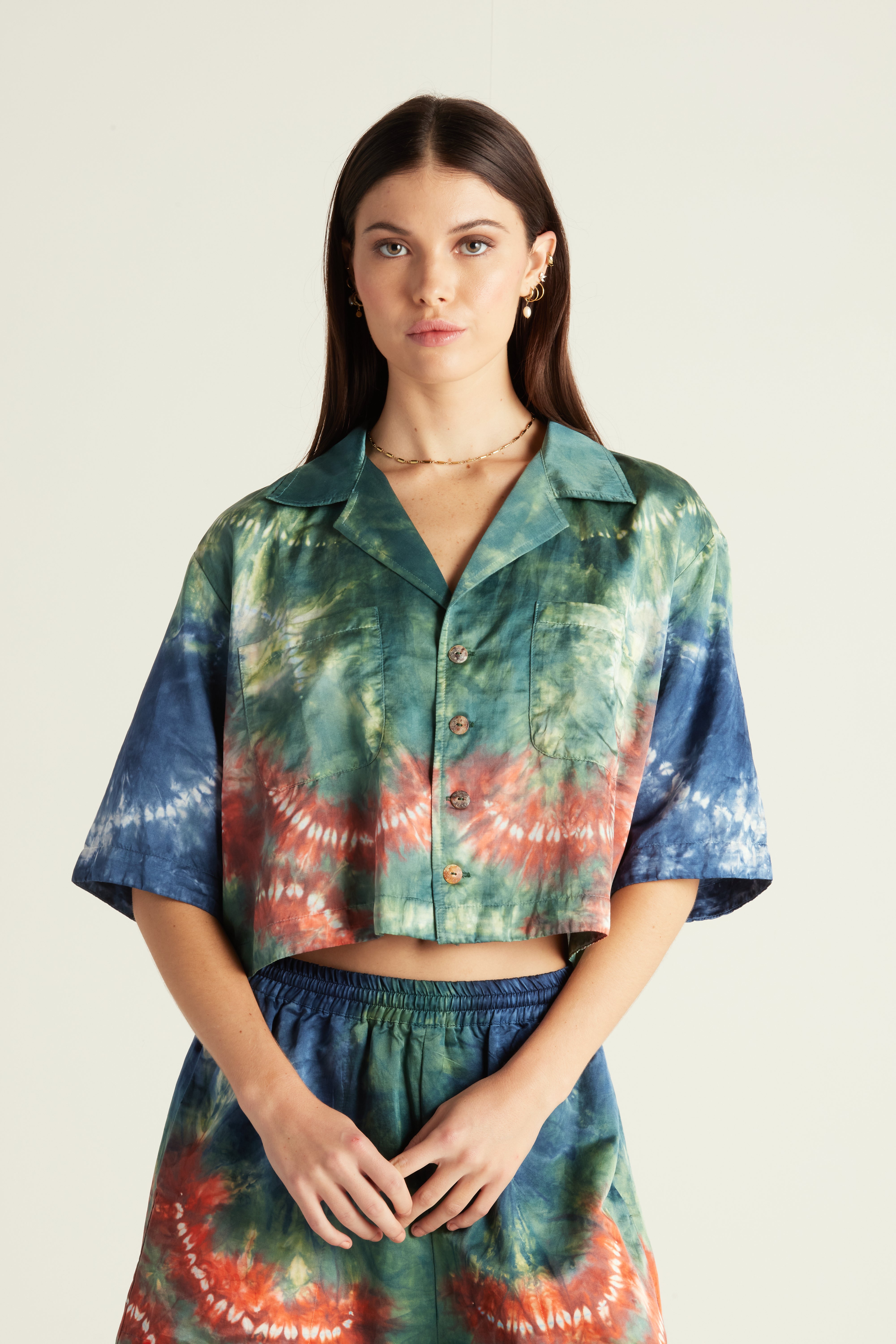 Blue Trail Silk Hand Dyed Boxy Shirt