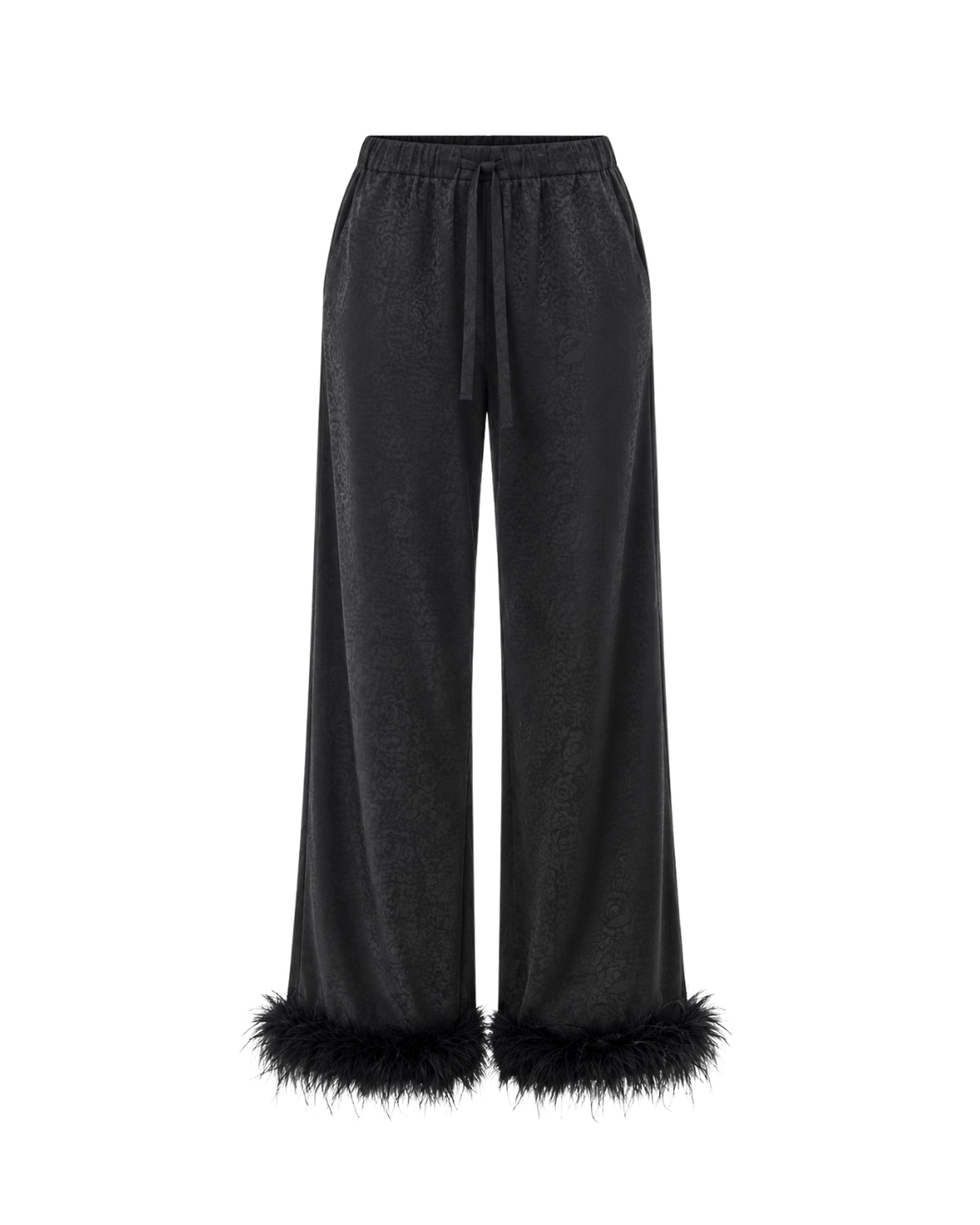Frida Feather Trim Floral Pants THE TALES