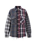 Cut Off Patchwork Check Shirt