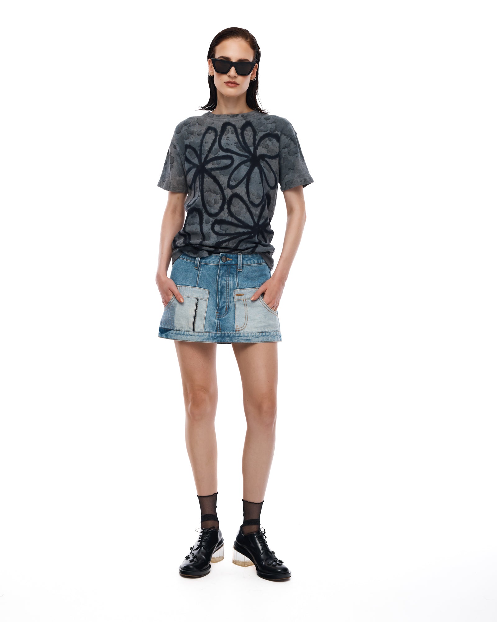 The Tales Reworked Denim Skirt