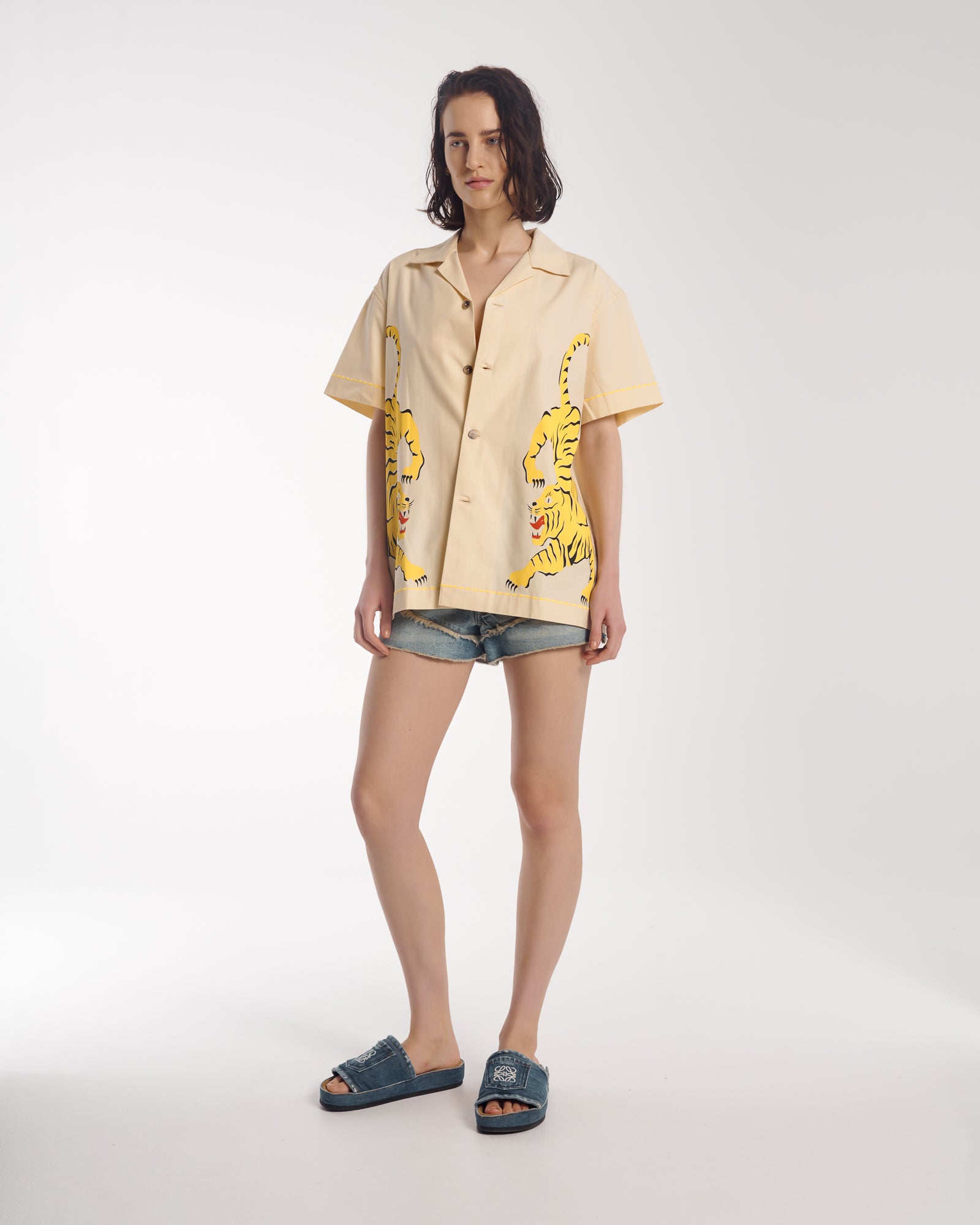 Crouching Tiger Cotton Camp Shirt