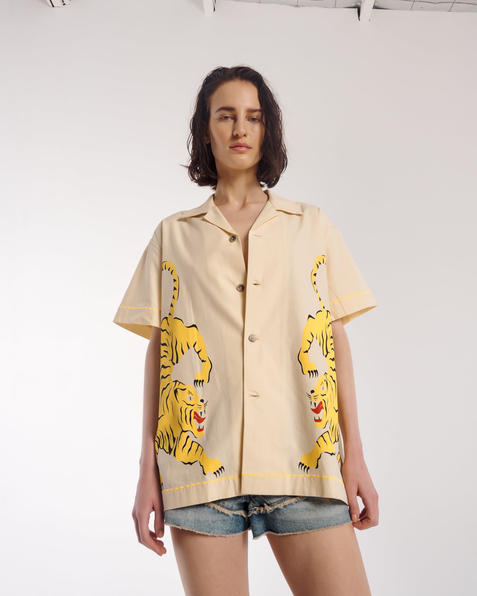 Crouching Tiger Cotton Camp Shirt