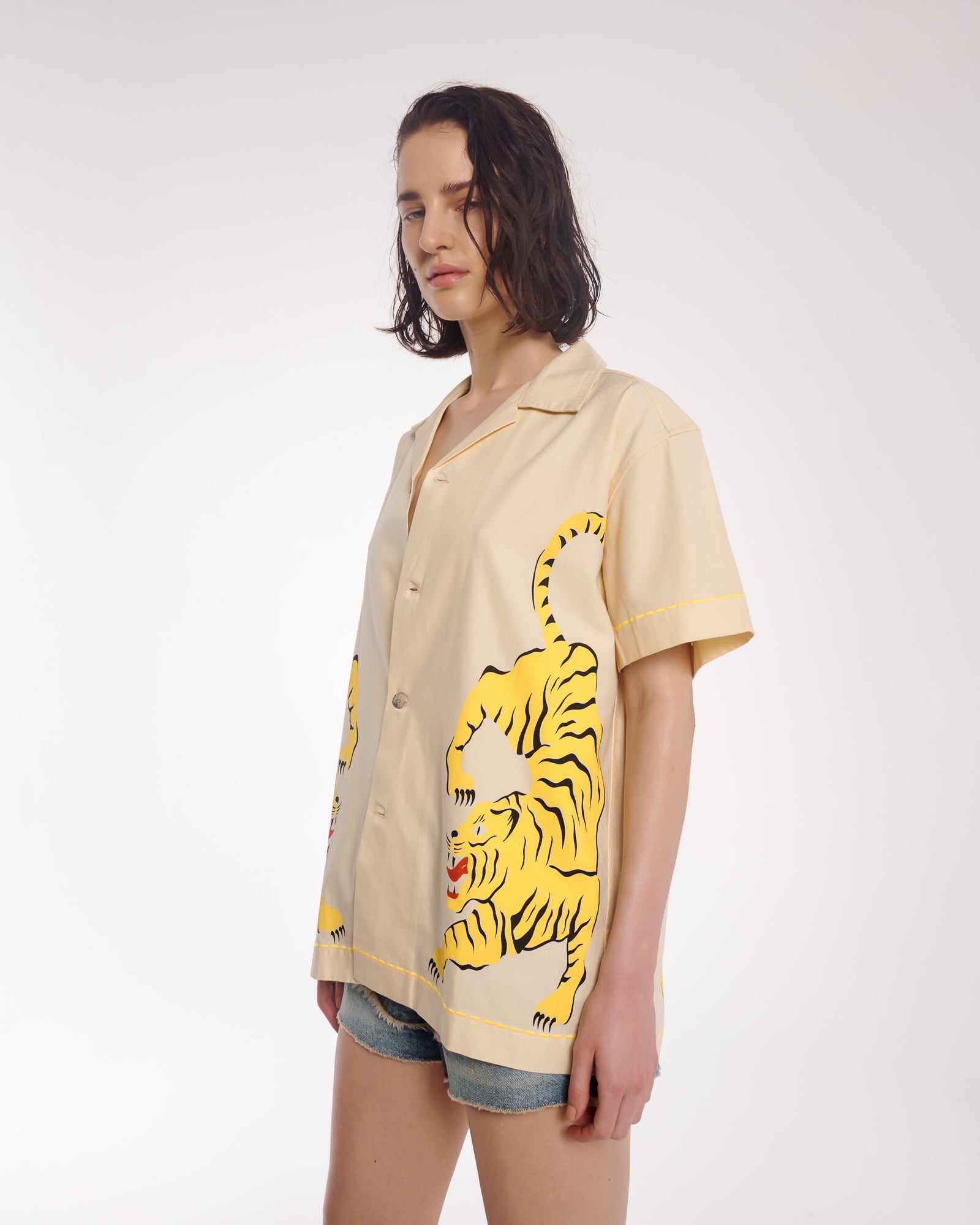 Crouching Tiger Cotton Camp Shirt