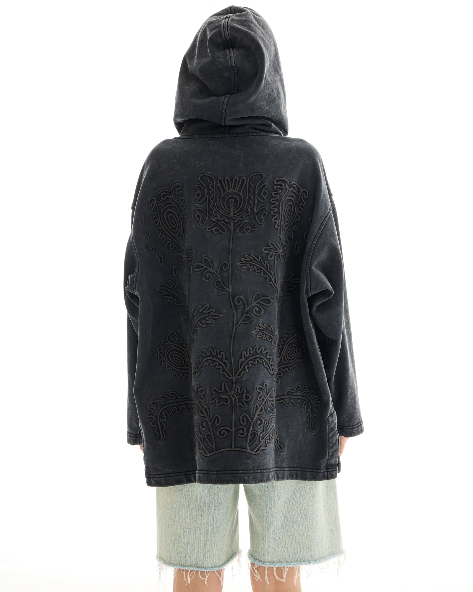 Embroidered Flower Hoodie