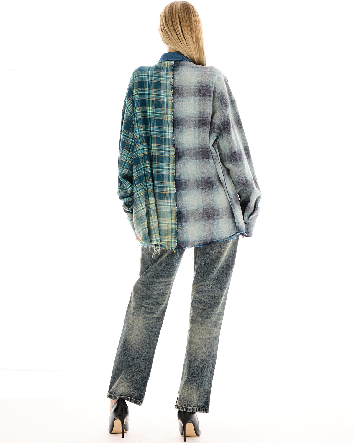 Half N Half Flannel Shirt