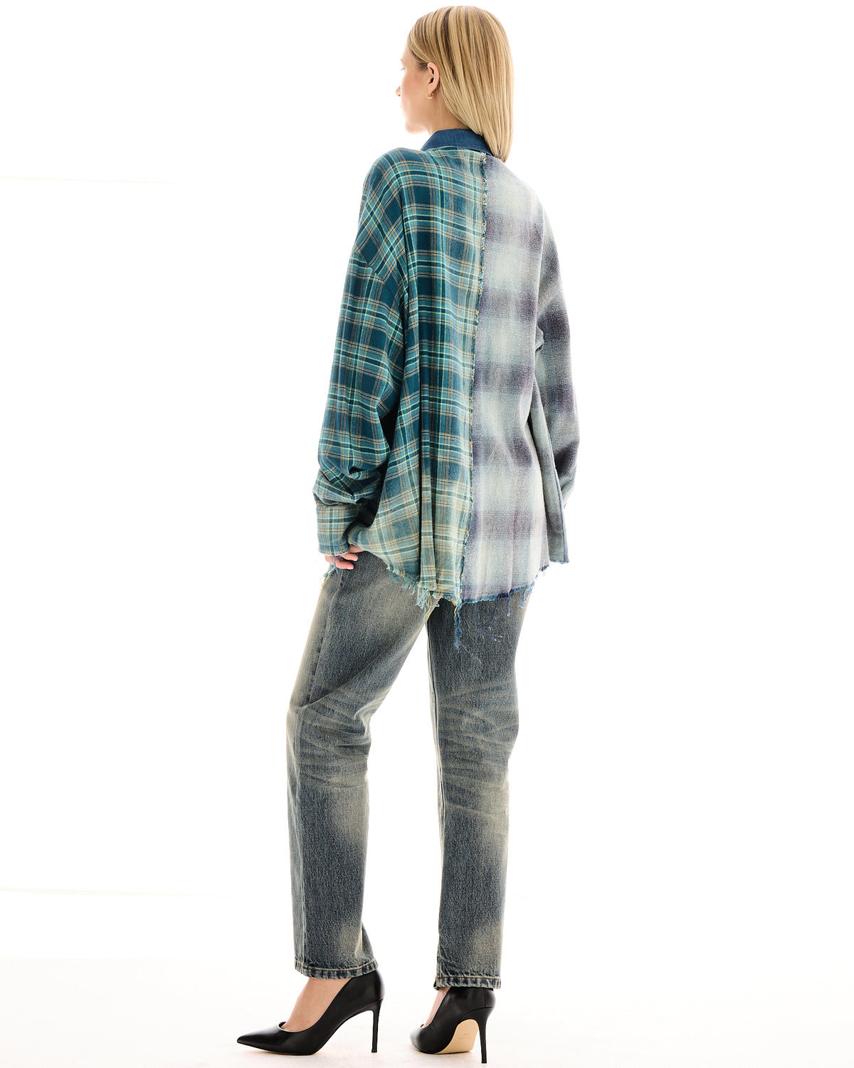 Half N Half Flannel Shirt