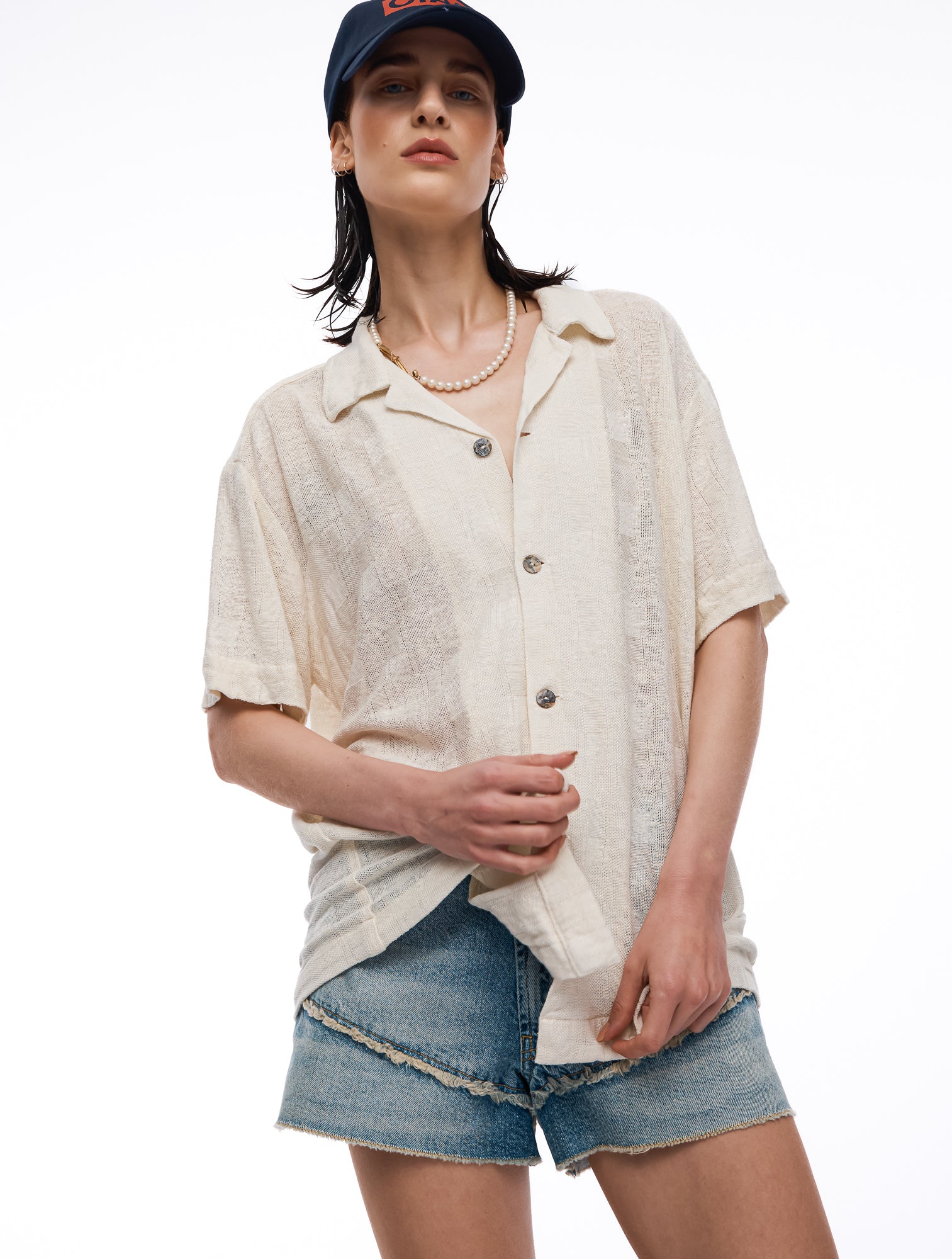 Sicilian Jacquard Knitted Linen Camp Shirt