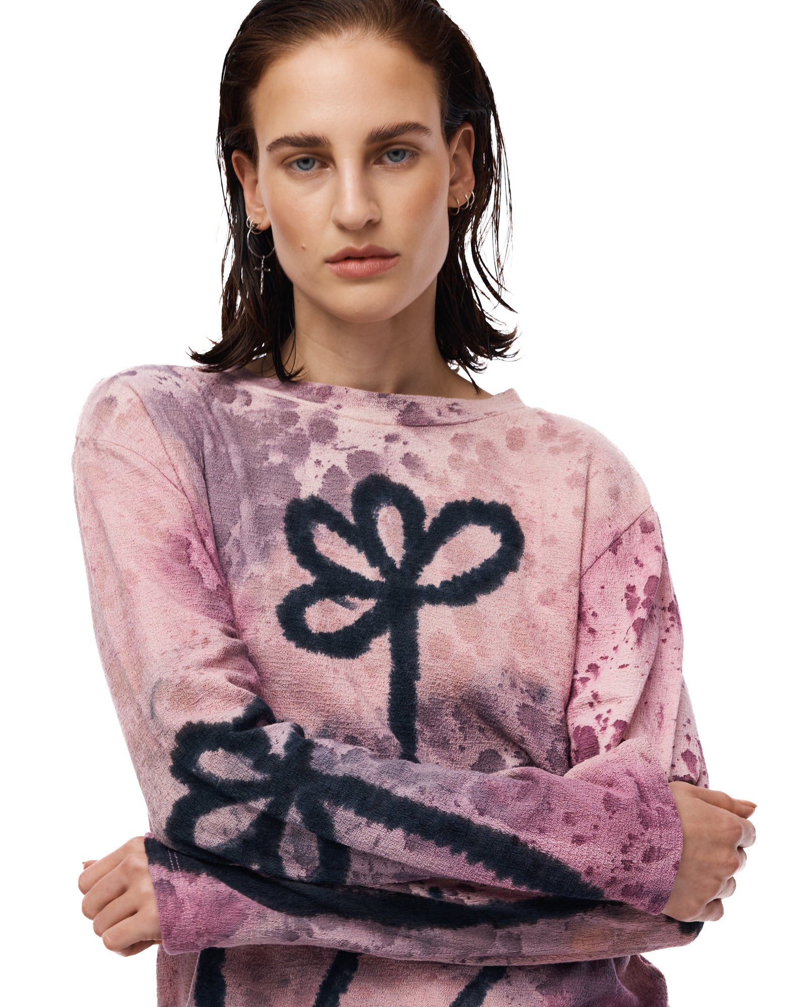 Flower Stalk Hand Dyed Hemp Tee