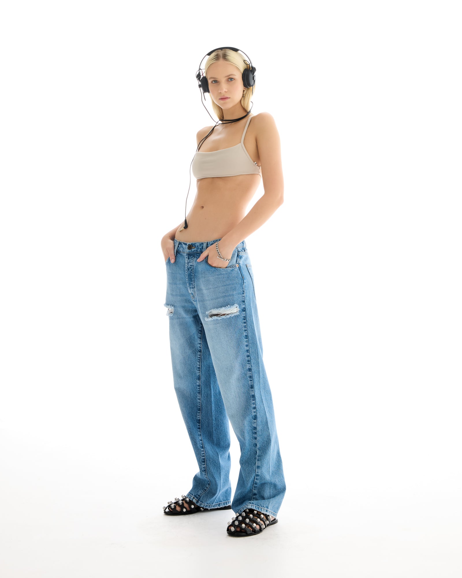 Old Faithful Jeans mit verdrehten Nähten
