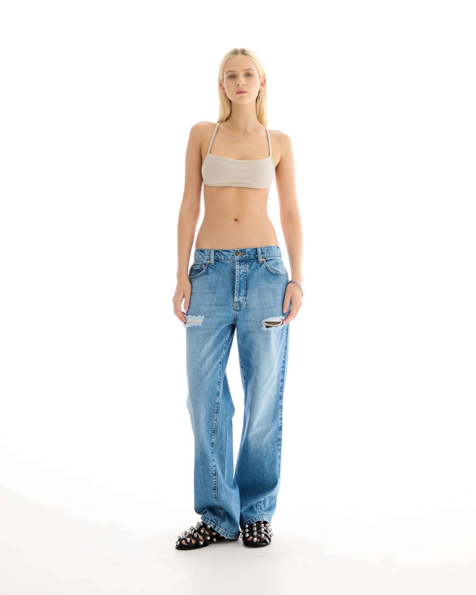 Old Faithful Jeans mit verdrehten Nähten