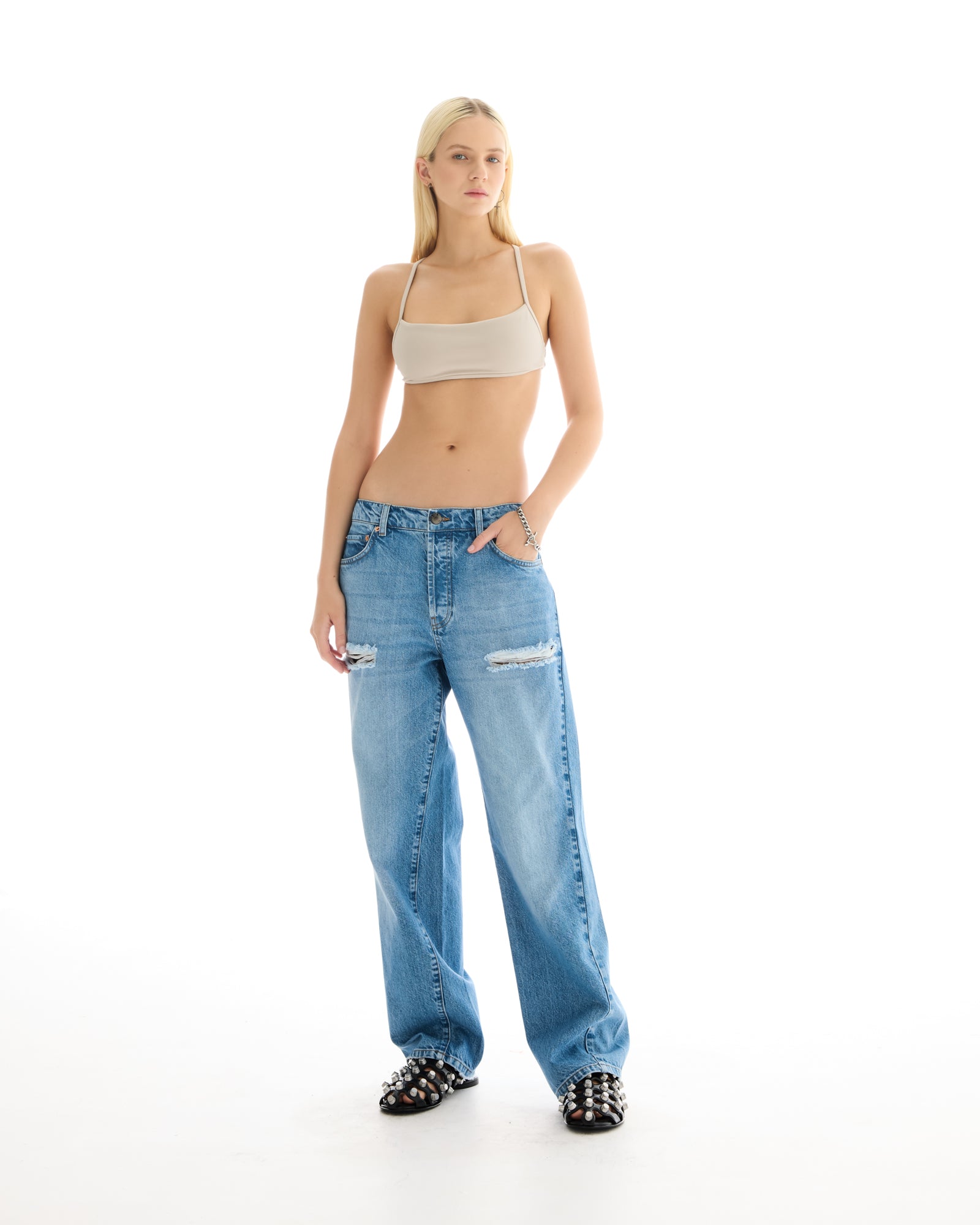 Old Faithful Jeans mit verdrehten Nähten