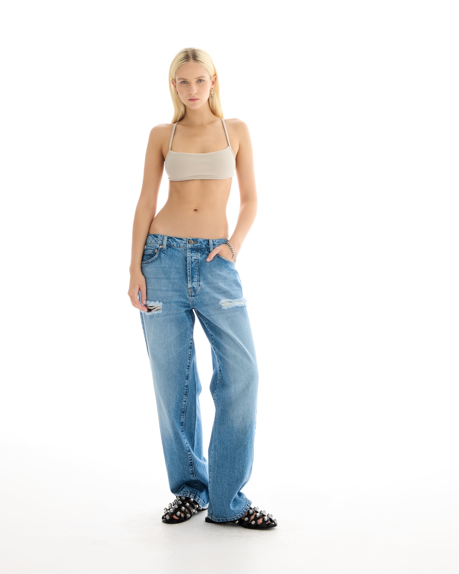 Old Faithful Jeans mit verdrehten Nähten