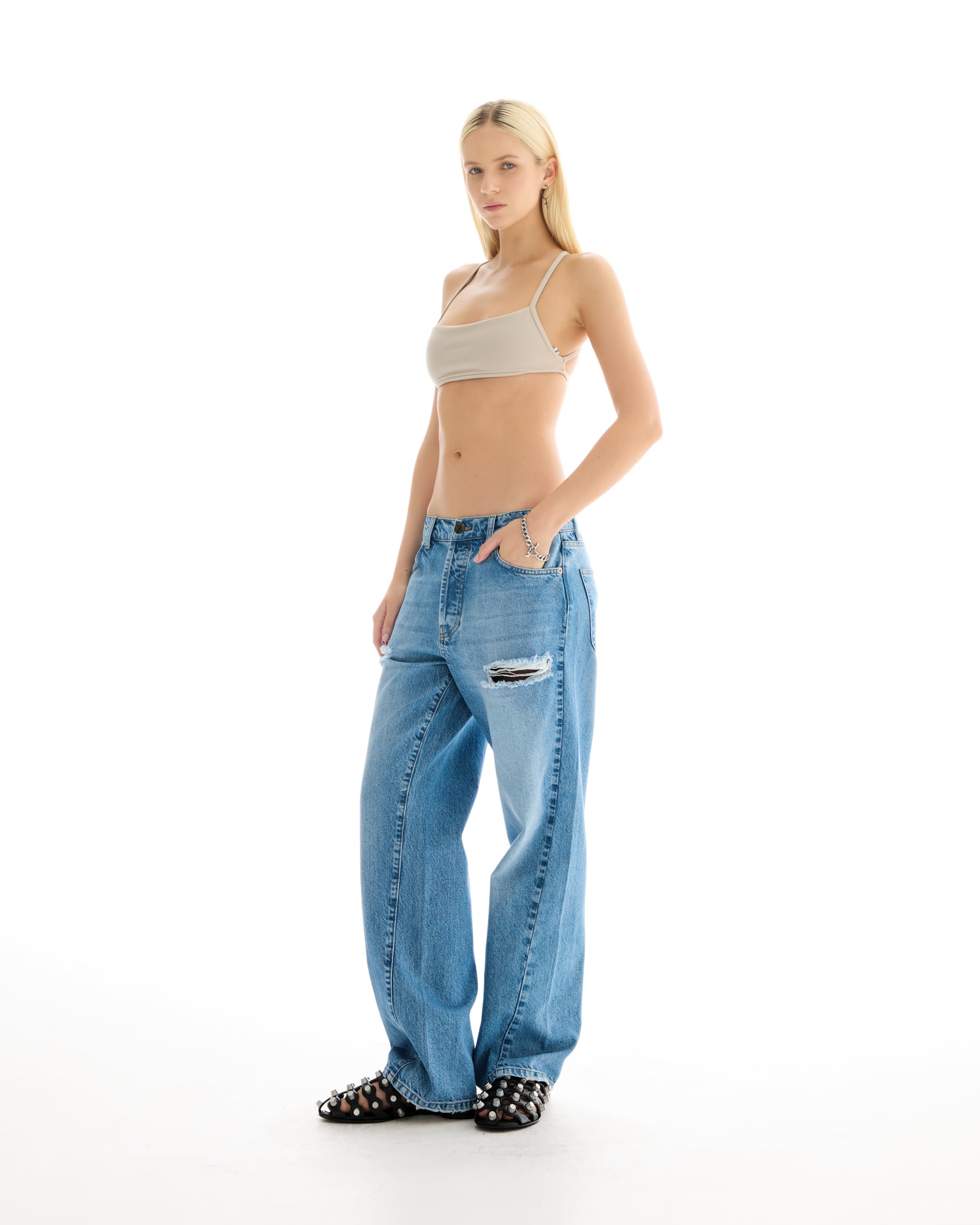 Old Faithful Jeans mit verdrehten Nähten