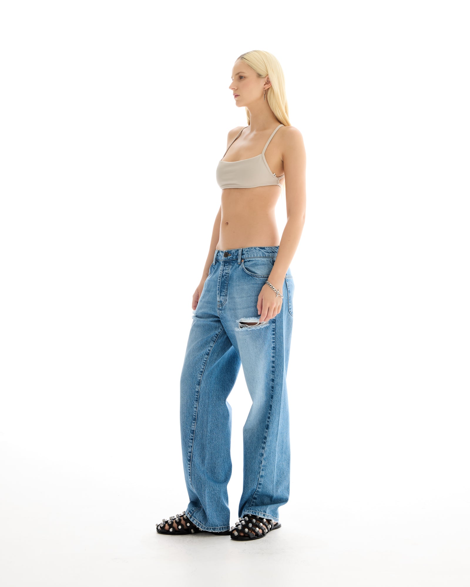 Old Faithful Jeans mit verdrehten Nähten