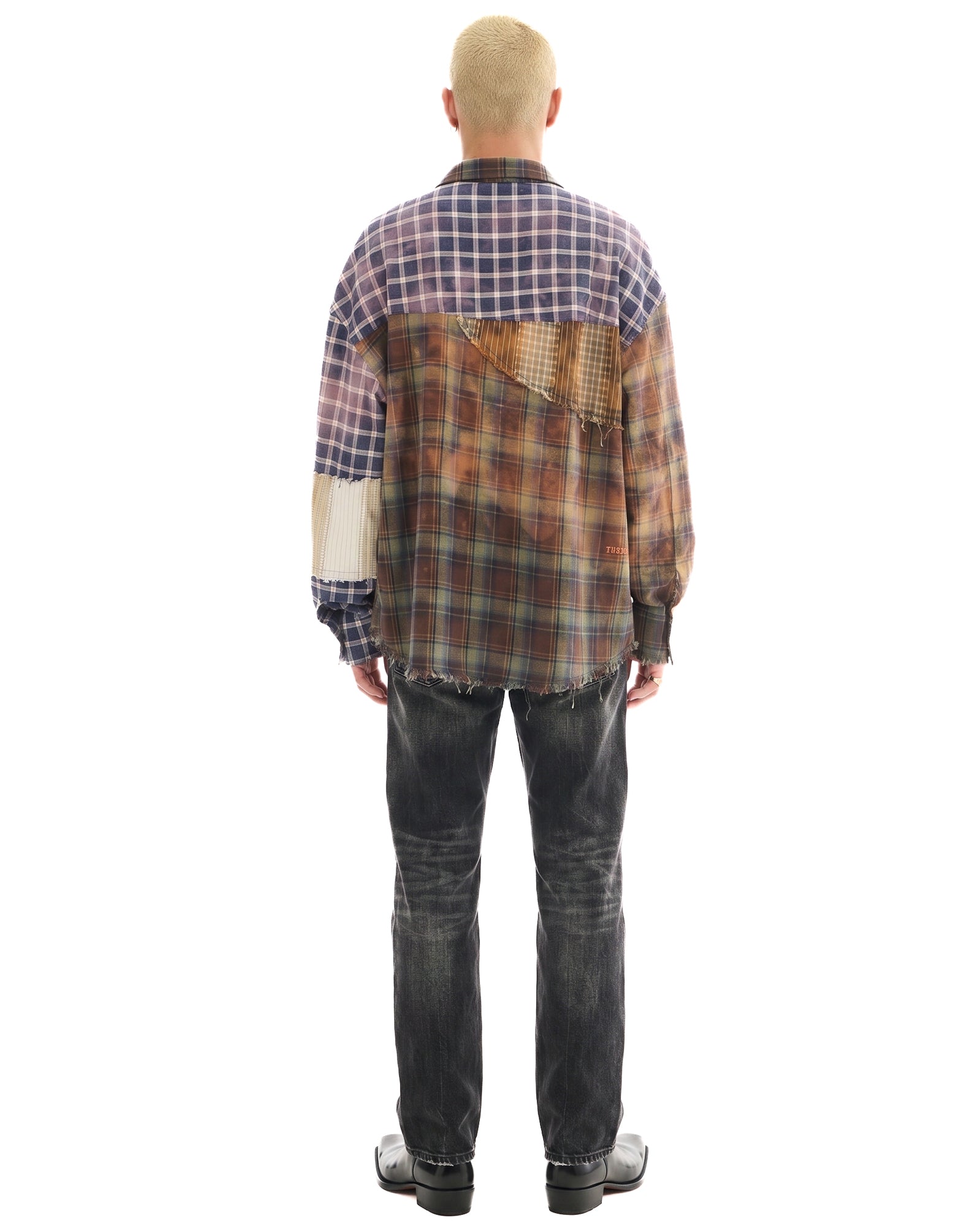Reworked and Destroyed Mixed Check Shirt