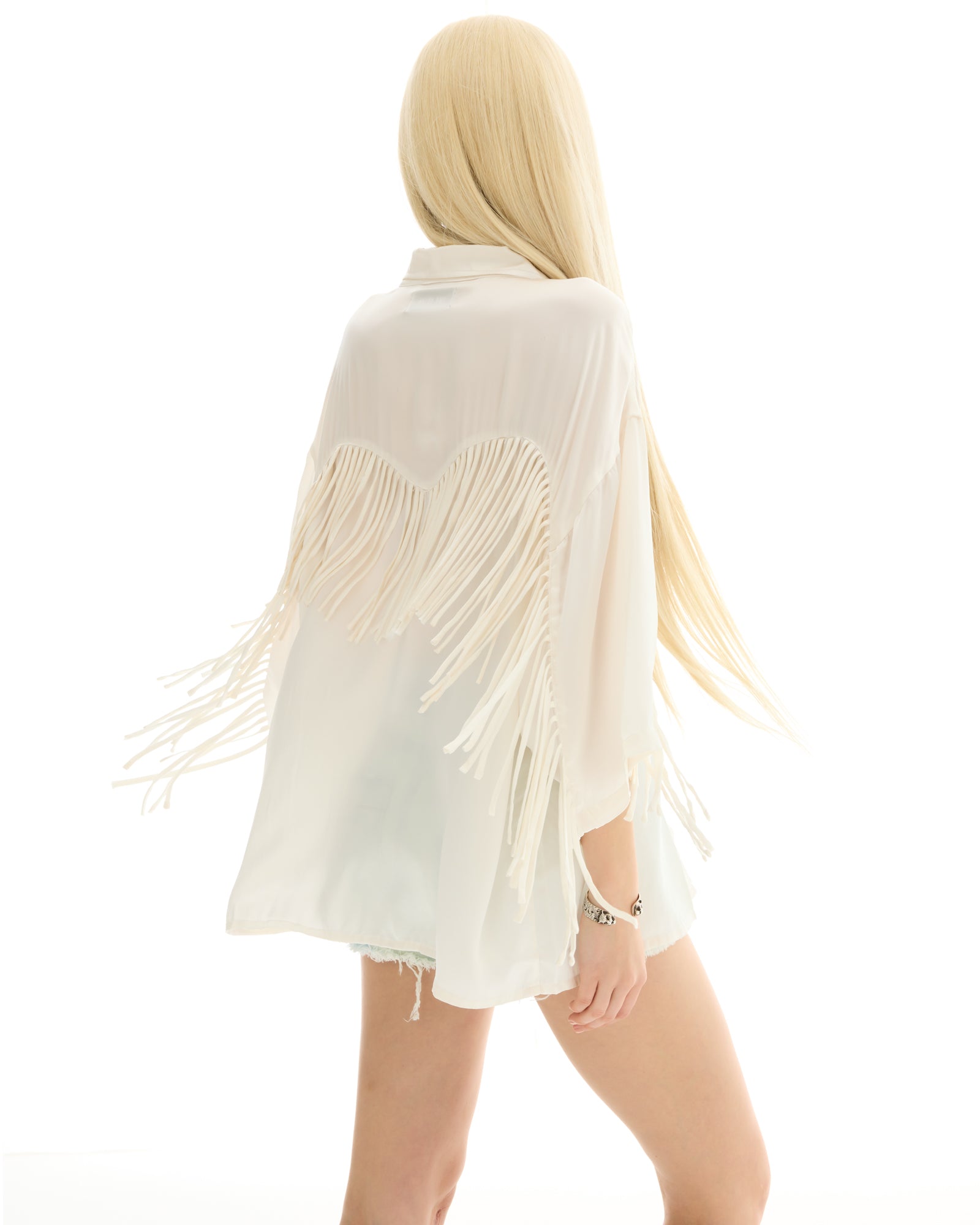 Ibiza Nights Satin Fringed Shirt