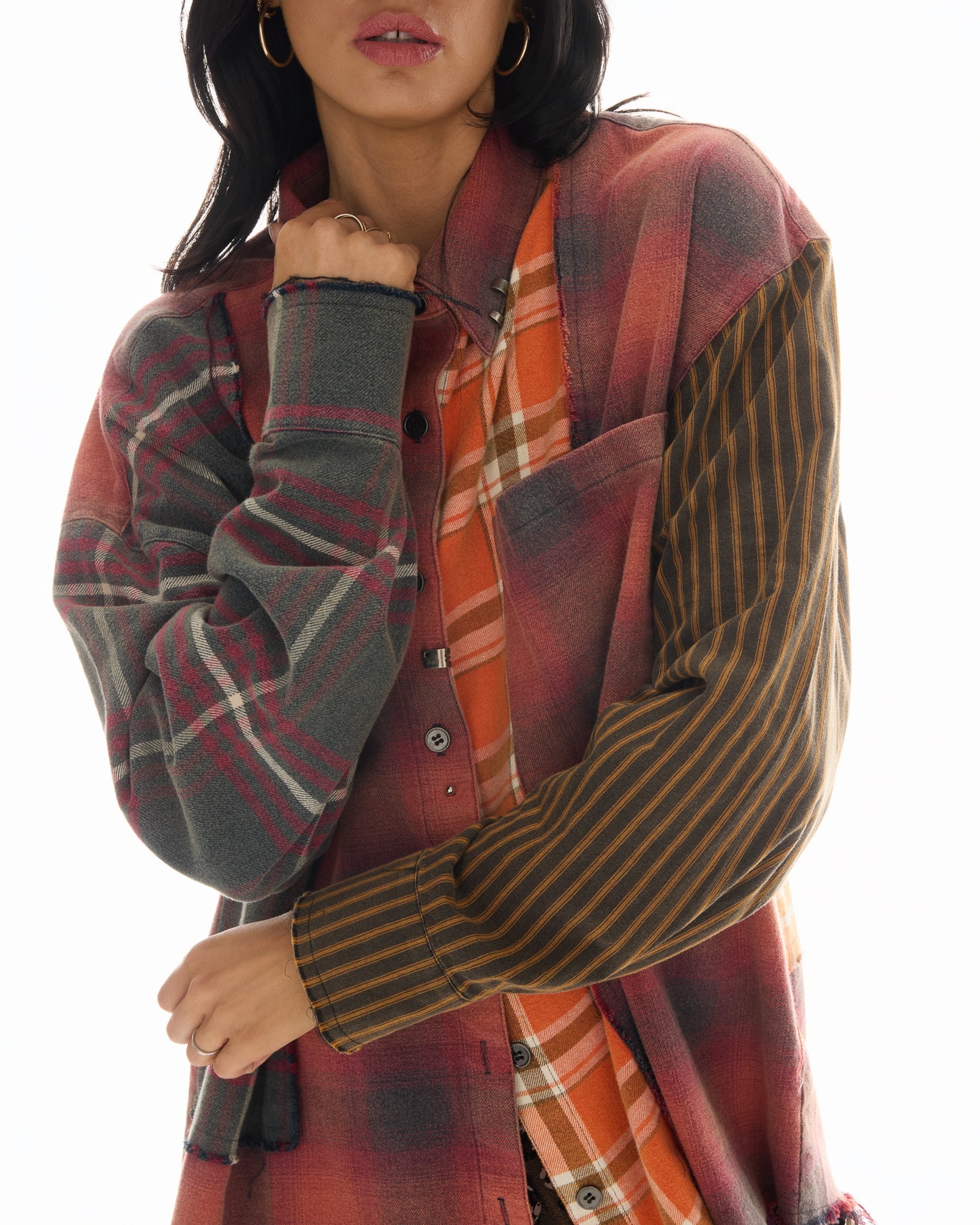 Reworked Pierced Flannel Shirt by THE TALES - product photo