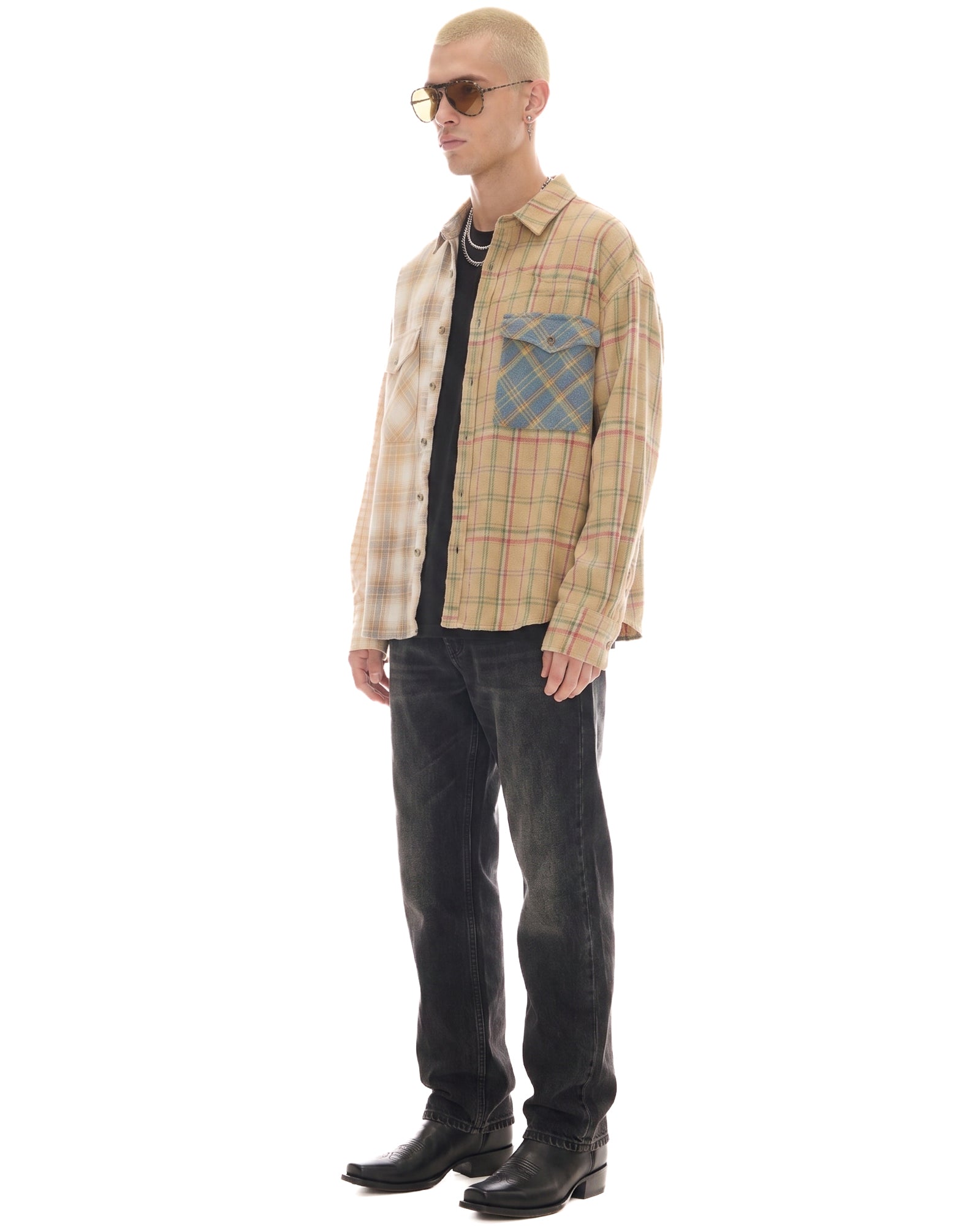Half n Half Teddy Western Shirt