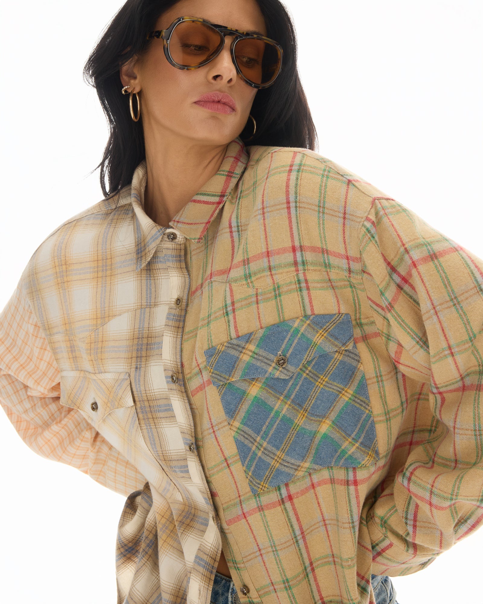 Half n Half Teddy Western Shirt by THE TALES - product photo
