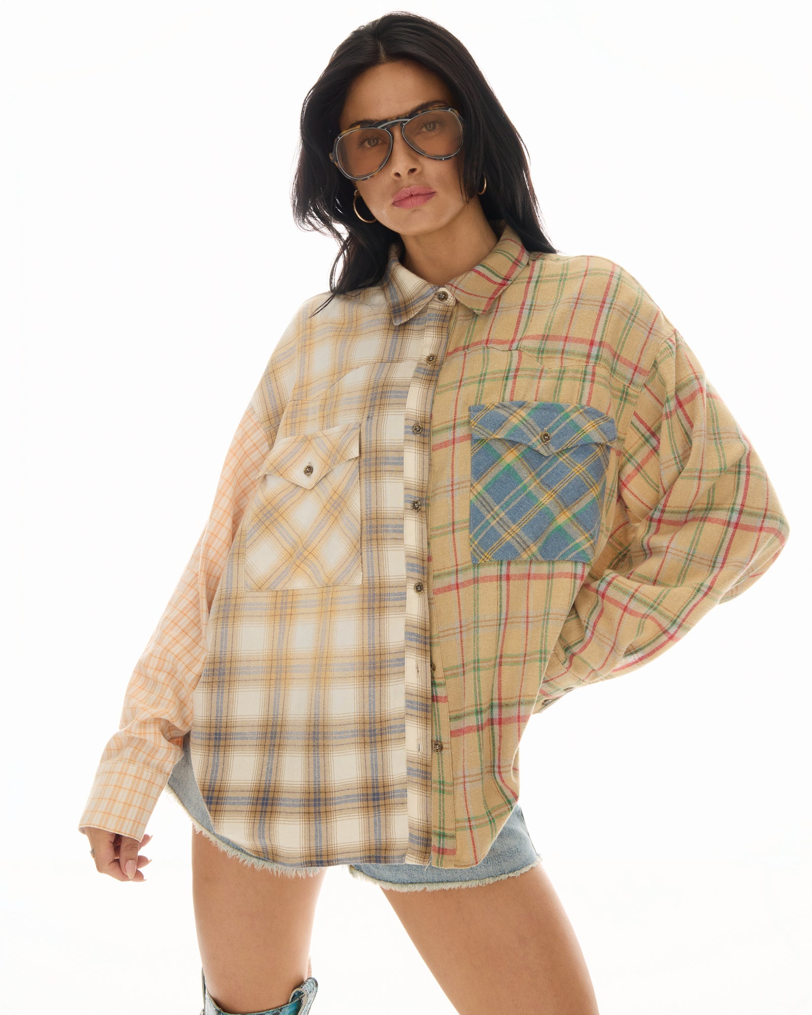 Half n Half Teddy Western Shirt by THE TALES - product photo