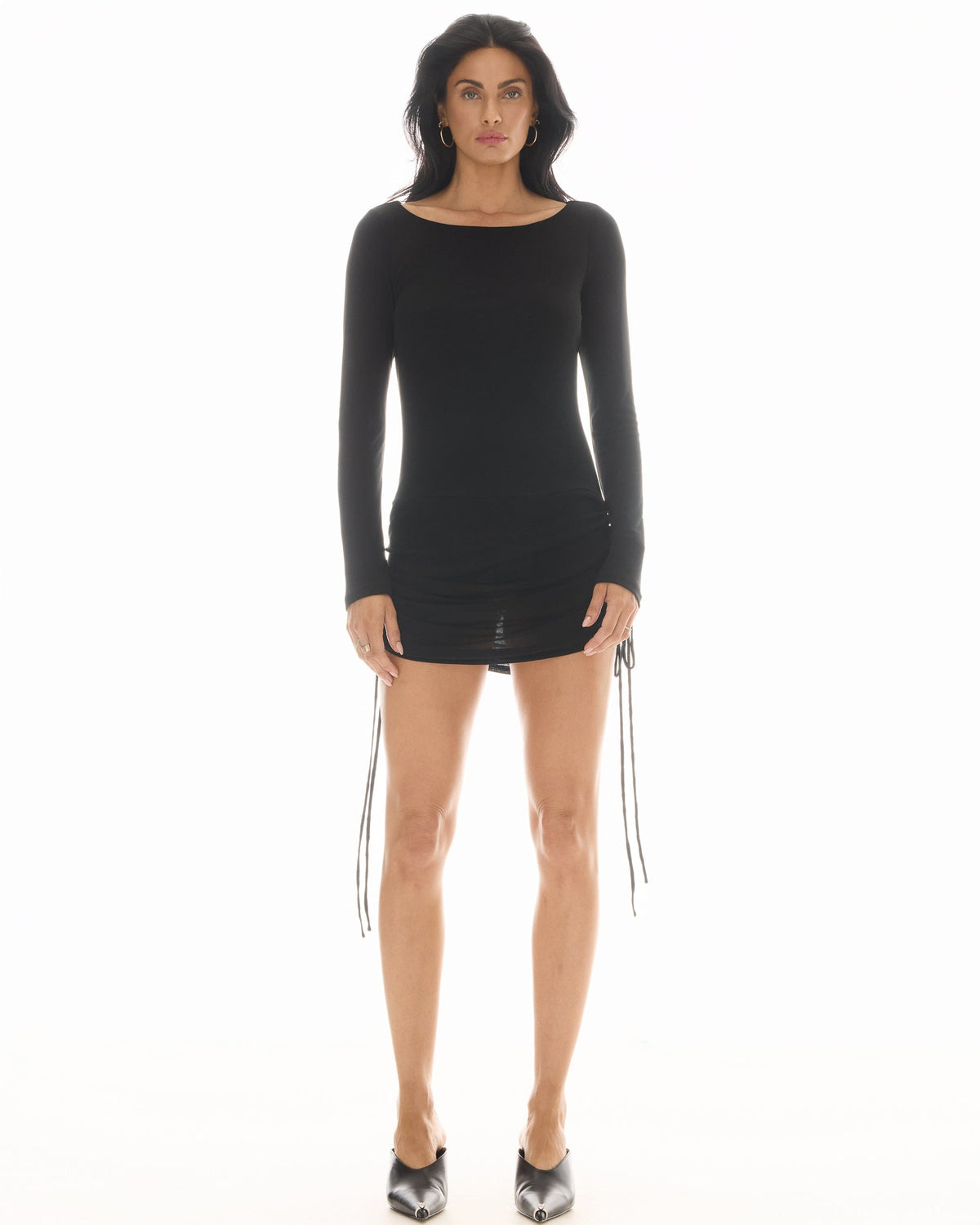 Ruched Wool Florence Dress by THE TALES - side view