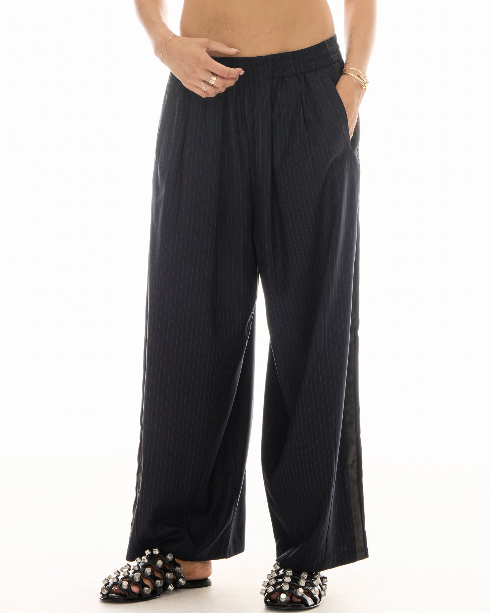 Harajuku Pin Stripe Tuxedo Wool Pants THE TALES