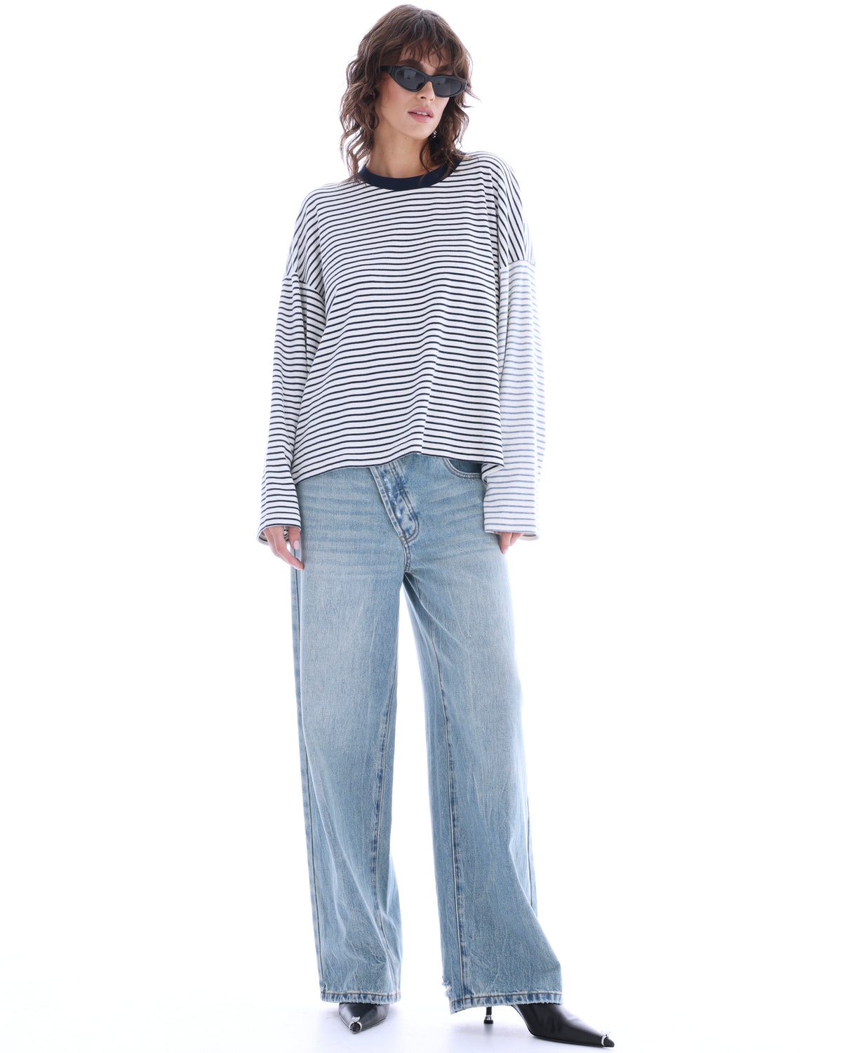 Lexy Soft Stripe Patchwork Tee THE TALES