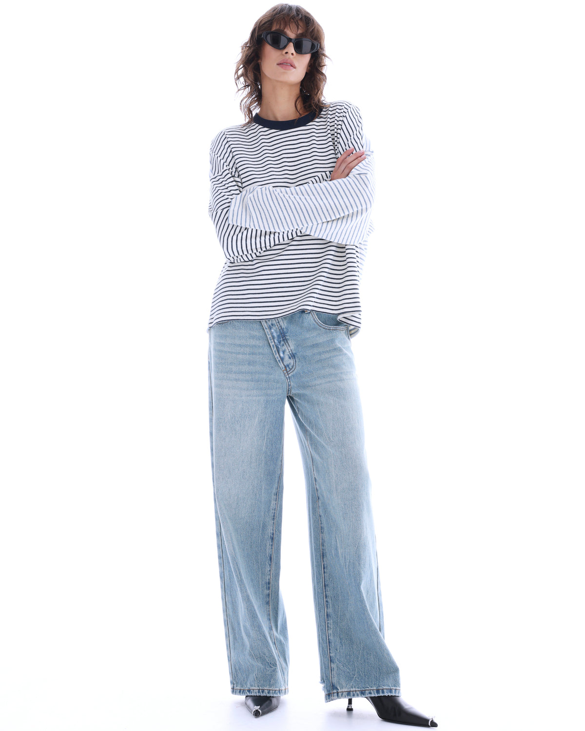 Lexy Soft Stripe Patchwork Tee THE TALES