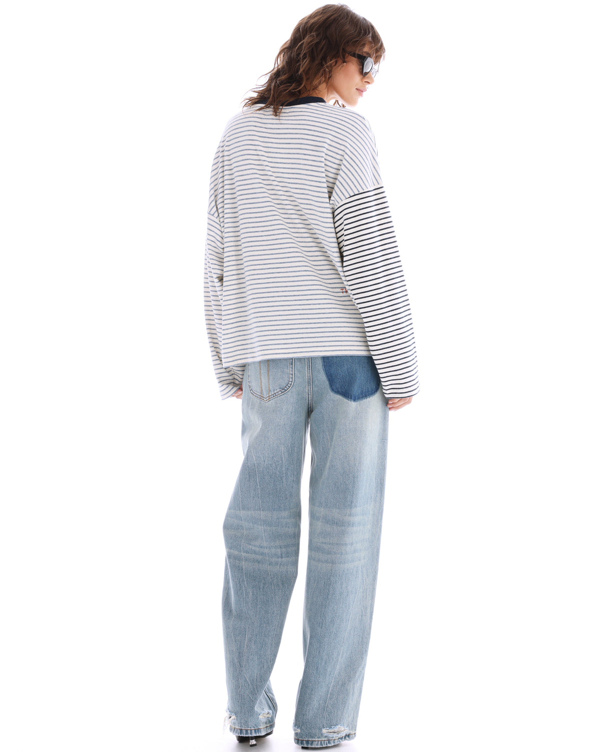 Lexy Soft Stripe Patchwork Tee THE TALES